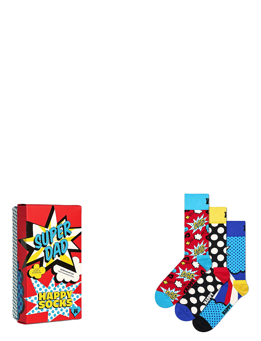 Happy Socks - 3-Pack Super Dad Socks Gift Set - chaussettes crew - red - 1