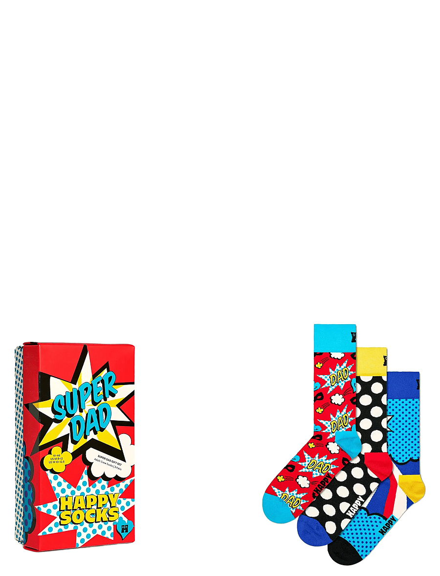 Happy Socks - 3-Pack Super Dad Socks Gift Set - chaussettes crew - red - 1
