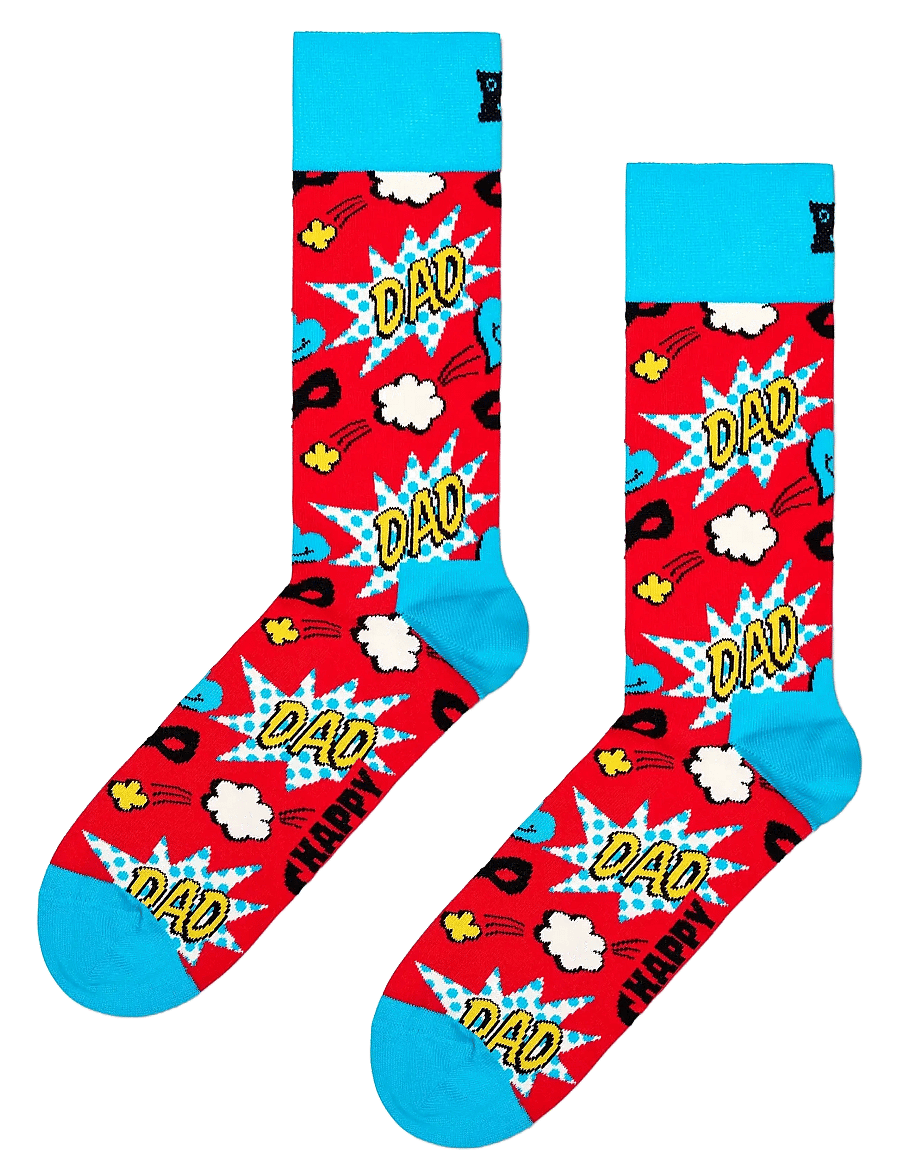Happy Socks - 3-Pack Super Dad Socks Gift Set - klassikalised sokid - red - 2
