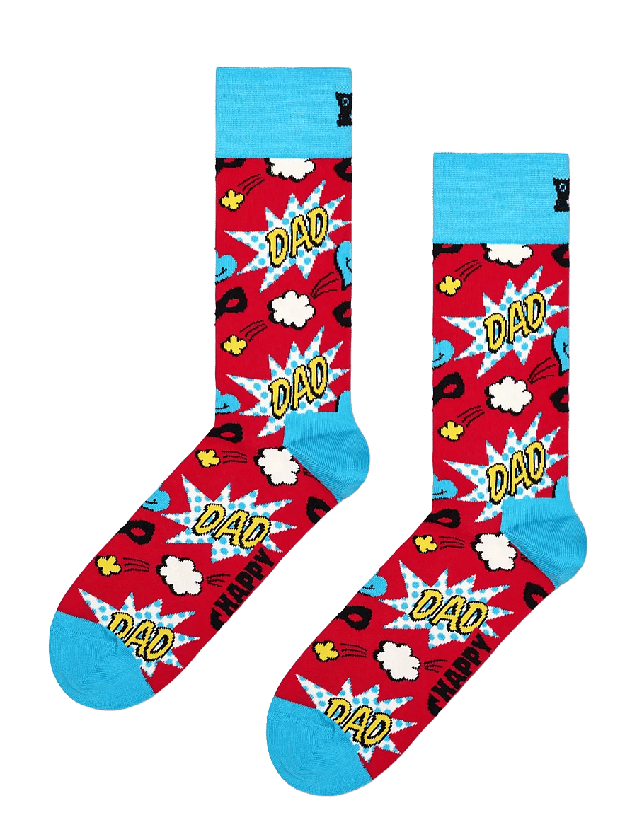 Happy Socks - 3-Pack Super Dad Socks Gift Set - chaussettes crew - red - 3