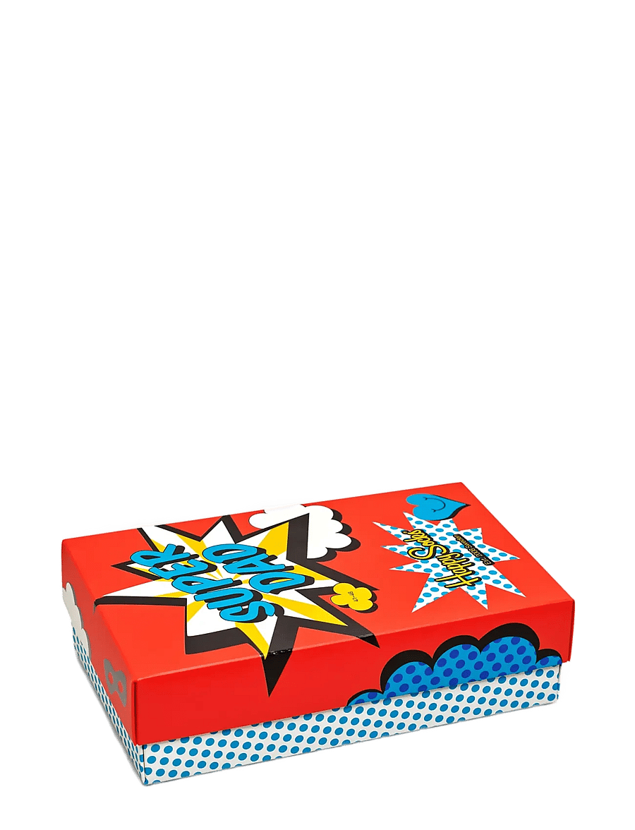 Happy Socks - 3-Pack Super Dad Socks Gift Set - klassikalised sokid - red - 5