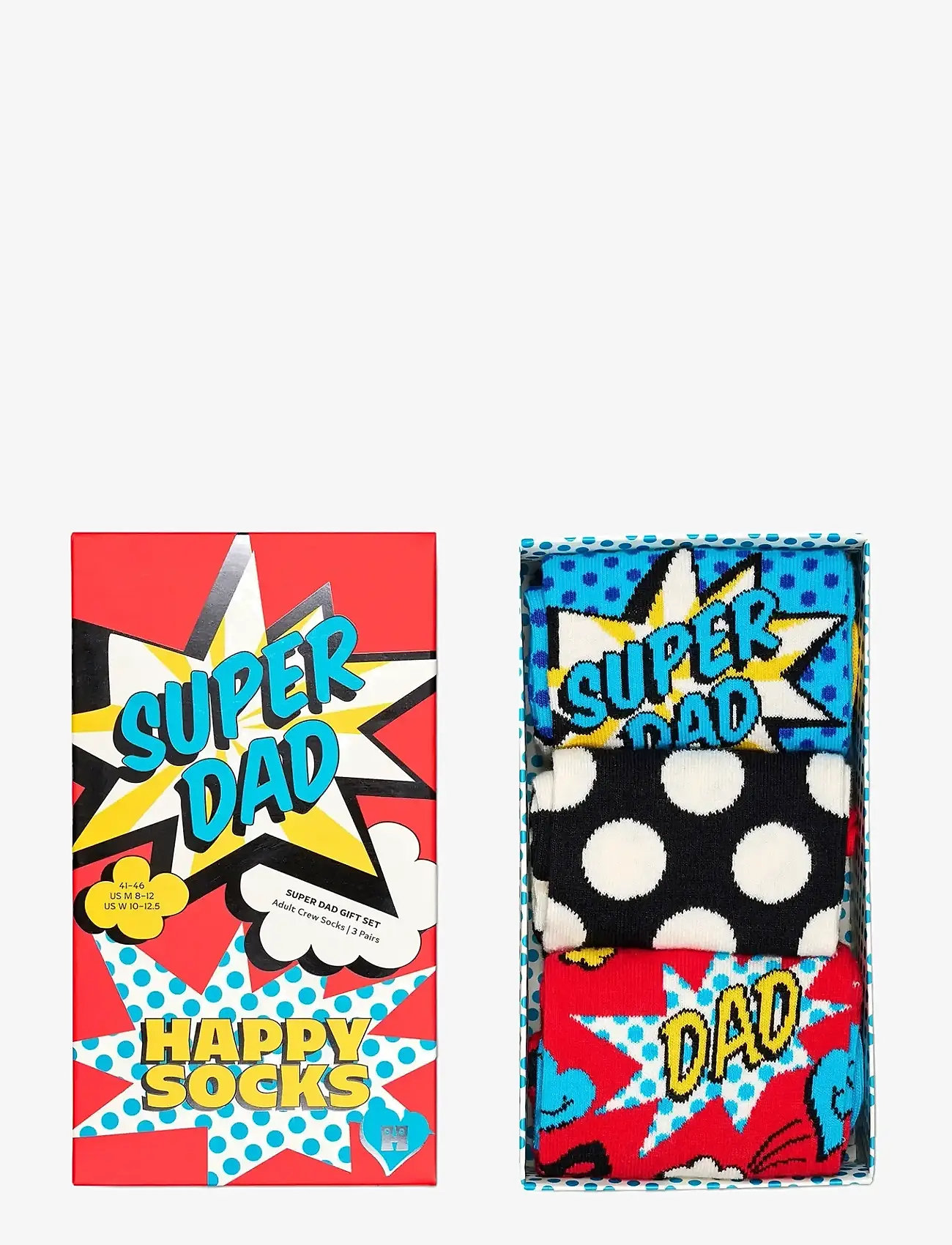 Happy Socks - 3-Pack Super Dad Socks Gift Set - vanliga strumpor - red - 5