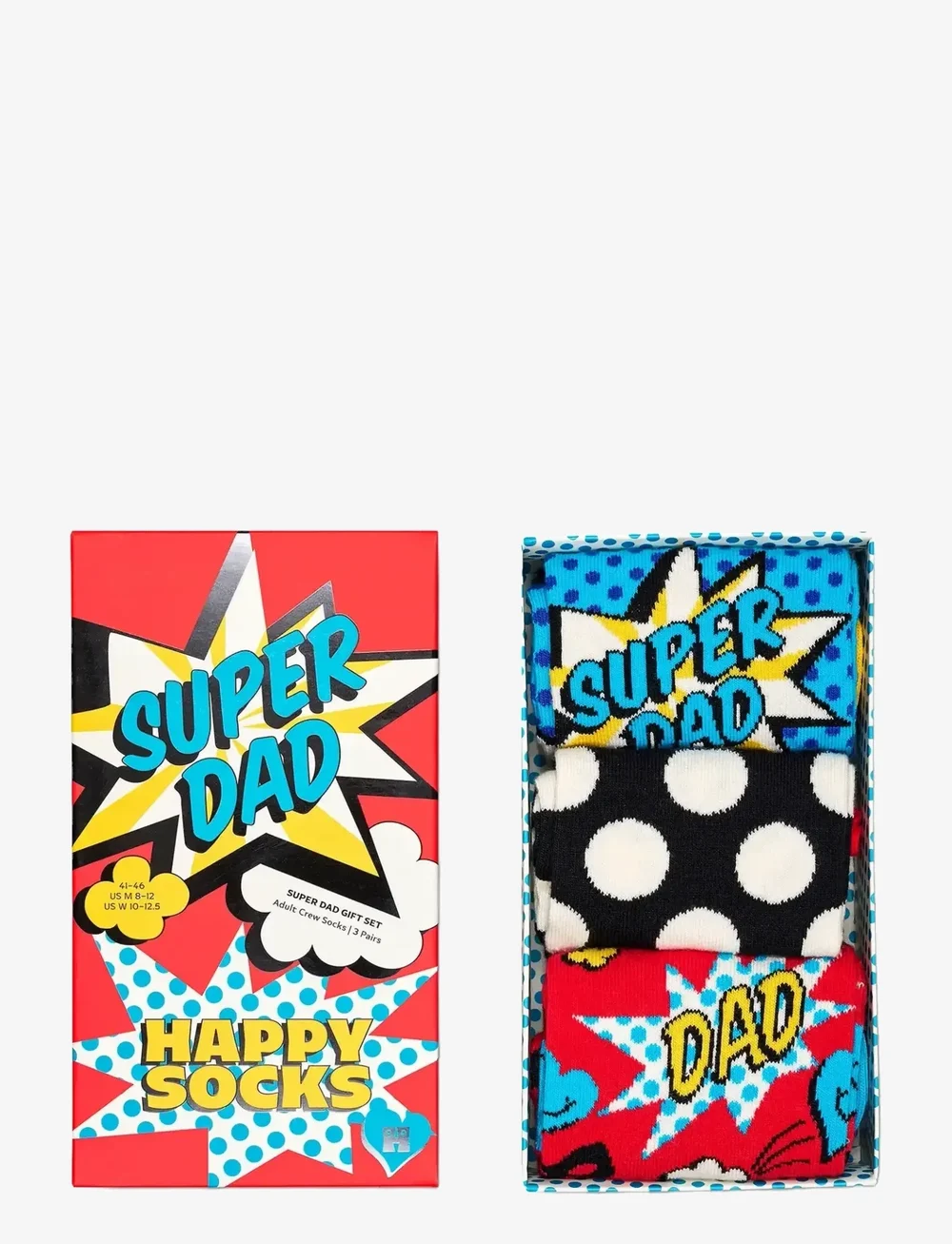 Happy Socks - 3-Pack Super Dad Socks Gift Set - sokker - red - 5