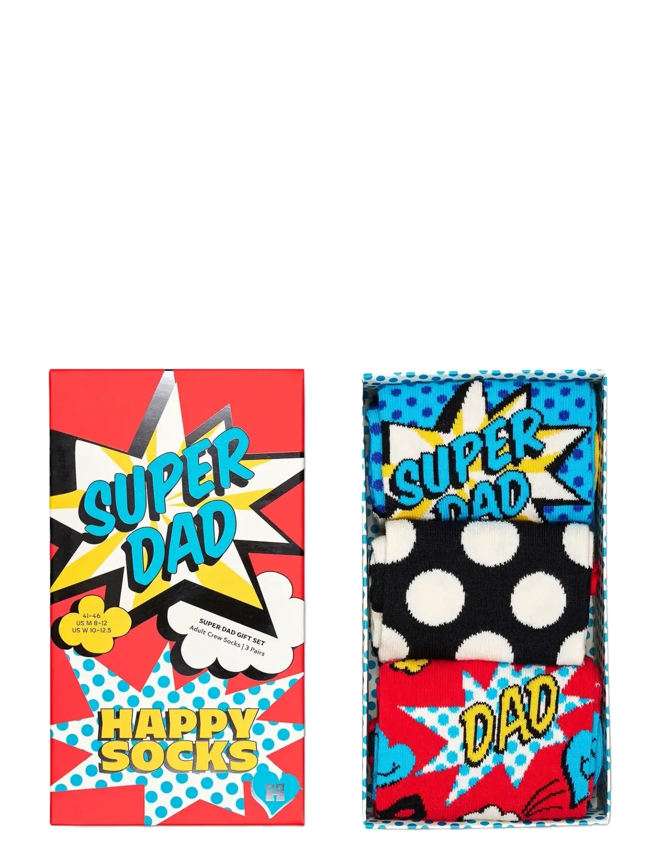 Happy Socks - 3-Pack Super Dad Socks Gift Set - treningssokker - red - 5