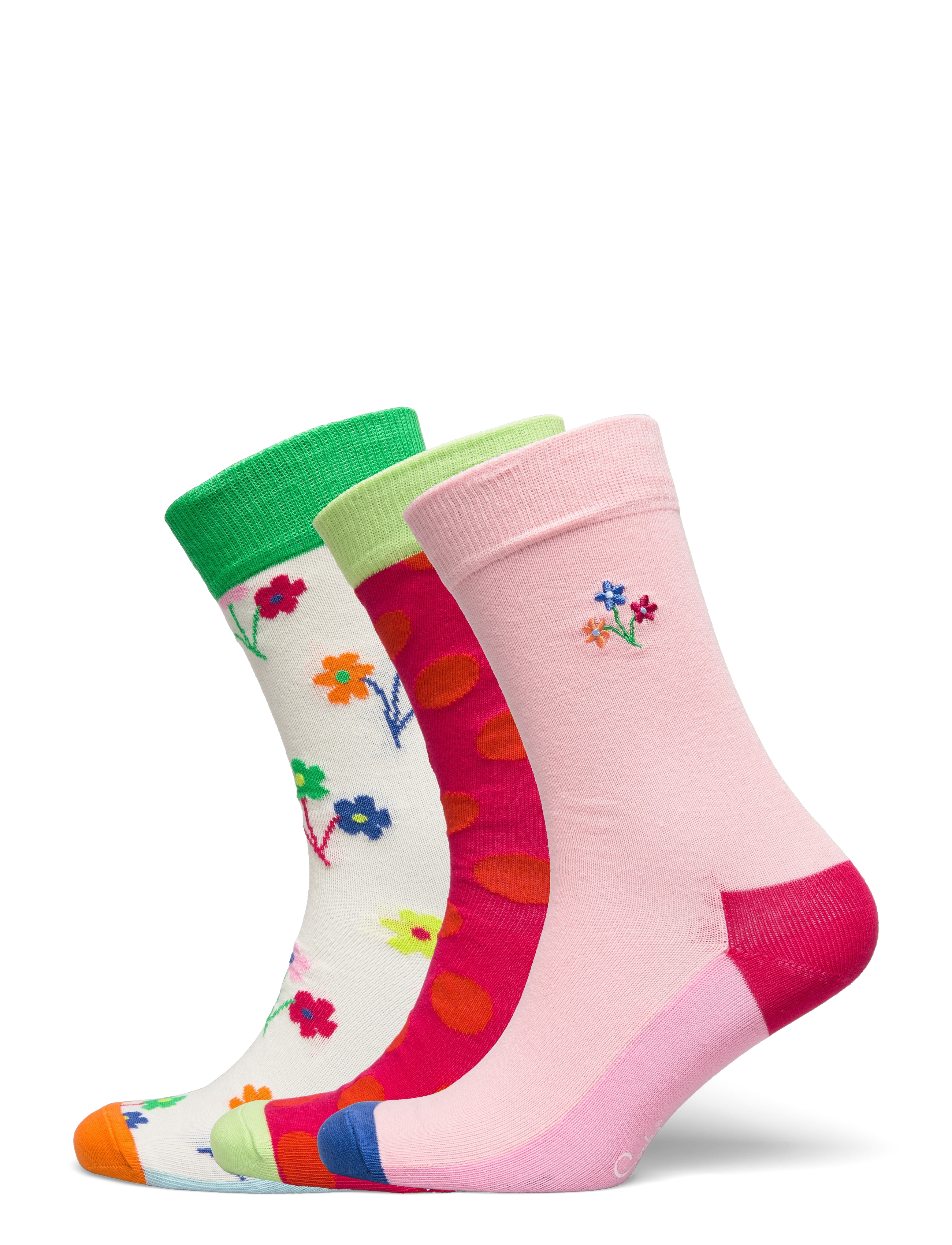 3-Pack Flower Socks Gift Set - WHITE