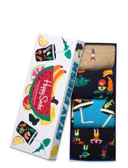 Happy Socks - 4-Pack Healthy Lifestyle Socks Gift Set - vanliga strumpor - multi - 1
