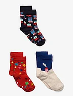 3-Pack Kids Holiday Socks Gift Set - DARK BLUE/NAVY