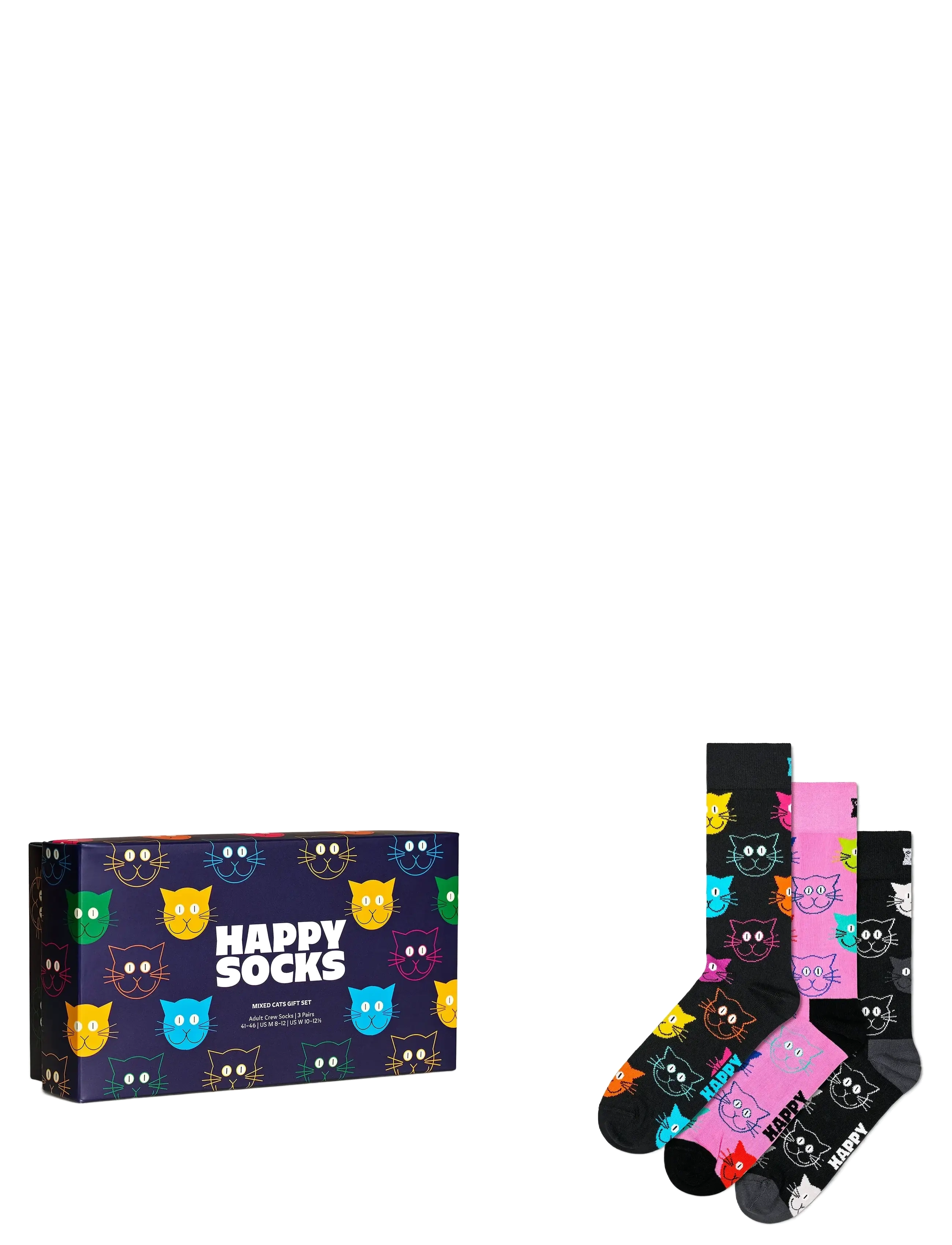 HAPPY Socken 3-Pack Mixed Cat Socken Gift Set Navy - 41-46 - Damen
