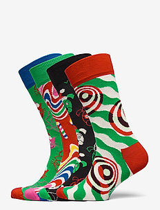 4-Pack Psychedelic Candy Cane Socks Gift Set, Happy Socks