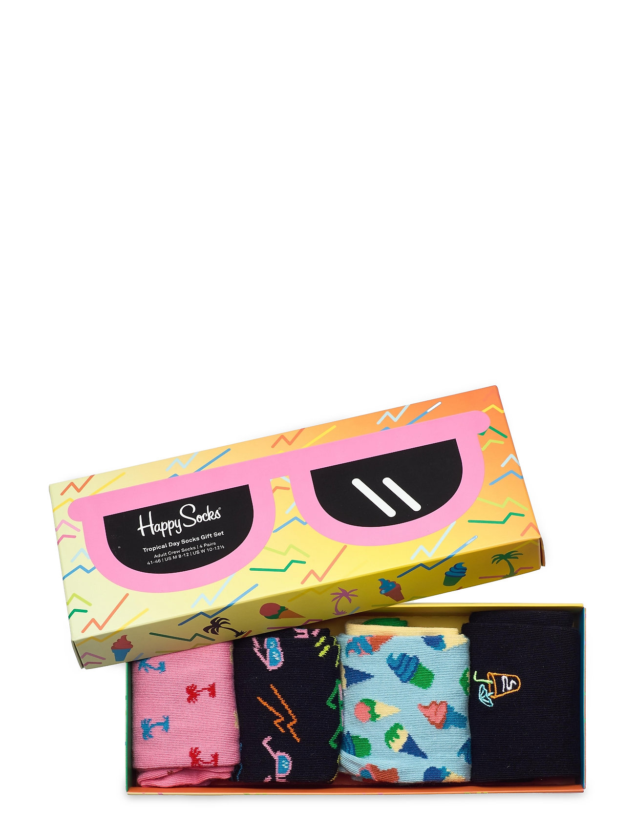 Happy Socks - 4-Pack Tropical Day Socks Gift Set - zemākās cenas - light yellow - 1