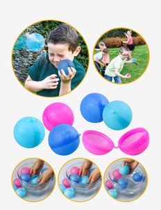 HAPPY SUMMER Water Bombs Re-usable Ø6,5cm 6-Pack, Happy Summer