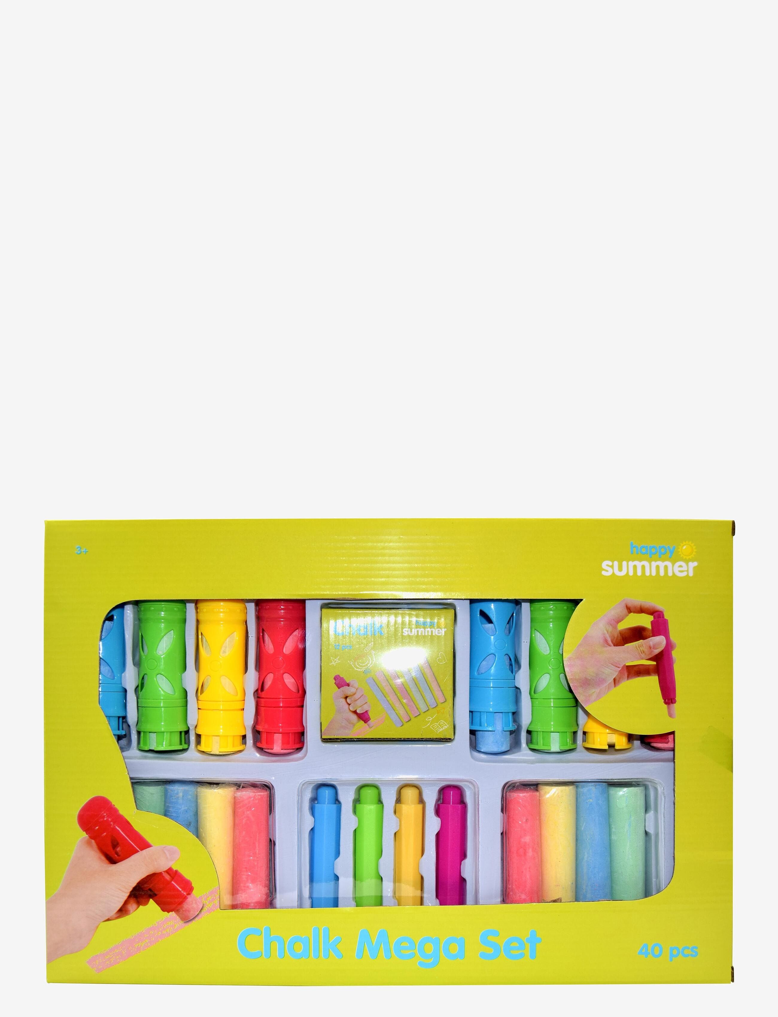 Happy Summer Happy Summer Chalk Mega Set 40 Pcs, One Size, Multi/patterned, Outdoor Legetøj > Outdoor Games, Børn