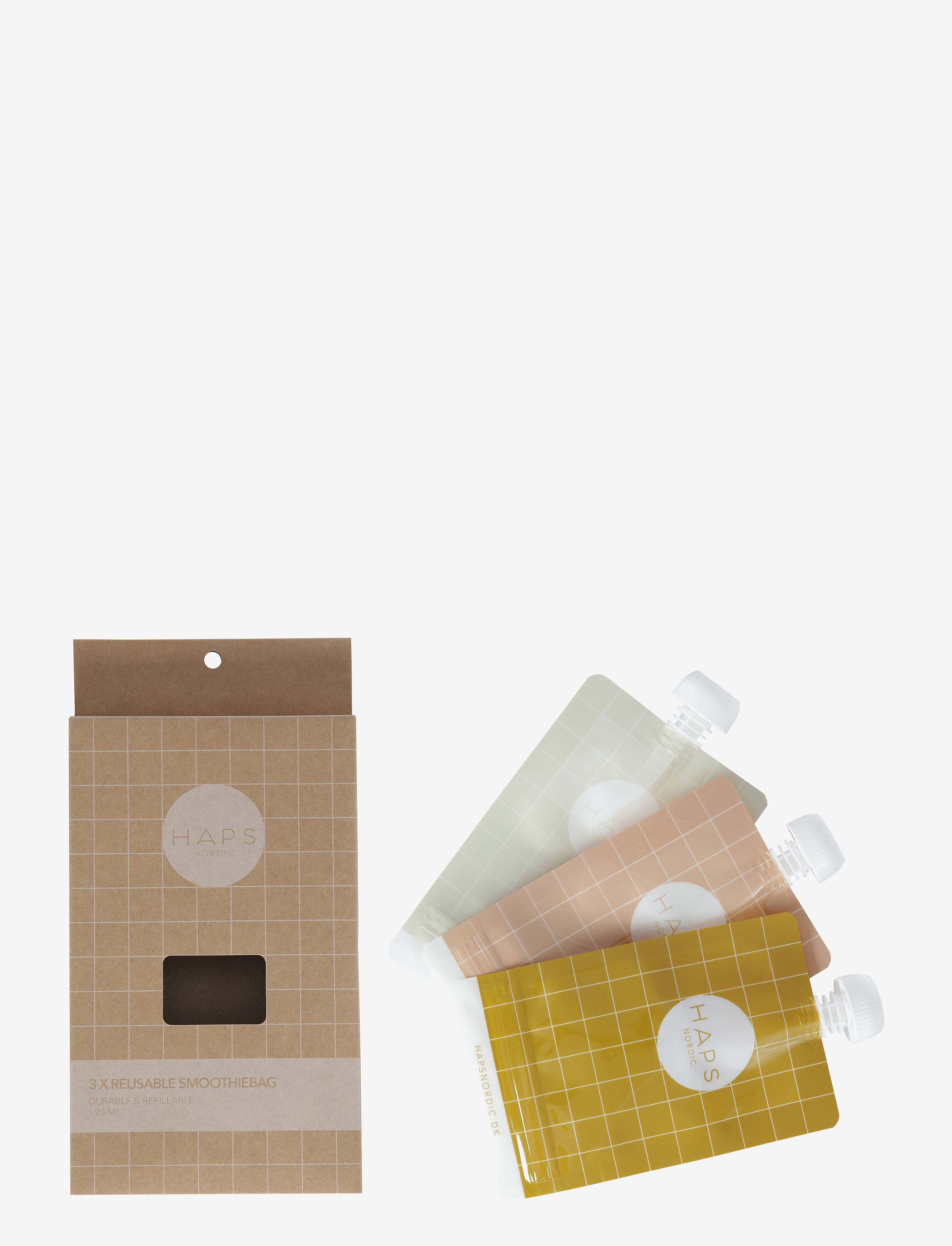 HAPS NORDIC Smoothie Taschen 3-Pack Patterned - 190 Ml - Kinder