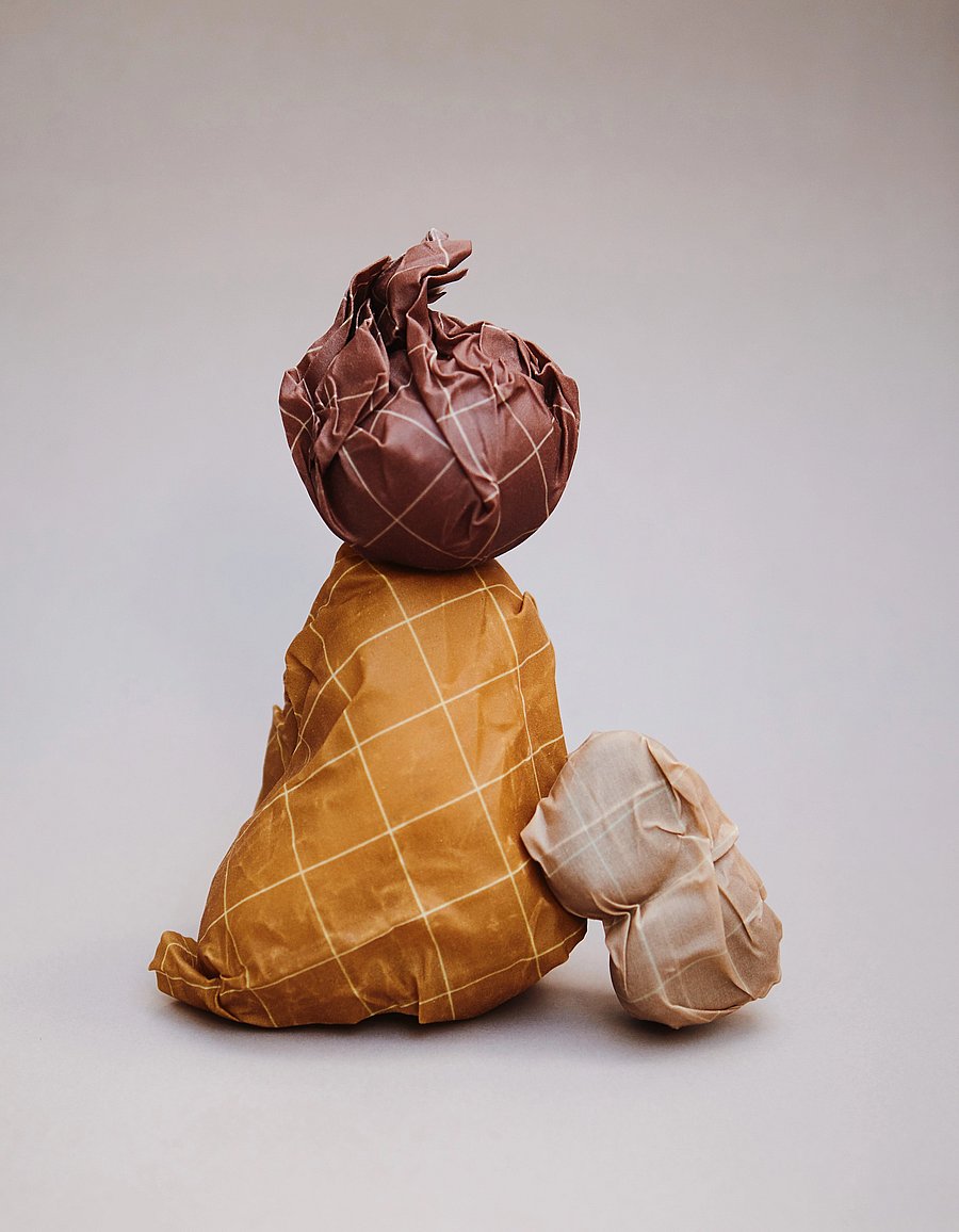 Haps Nordic - Cotton wrap with beeswax - warm check - 2