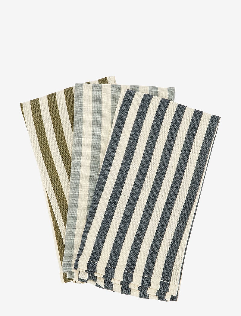 Haps Nordic - Sui Muslin Wash Cloths - servietten & accessoires - marine stripe cold - 0