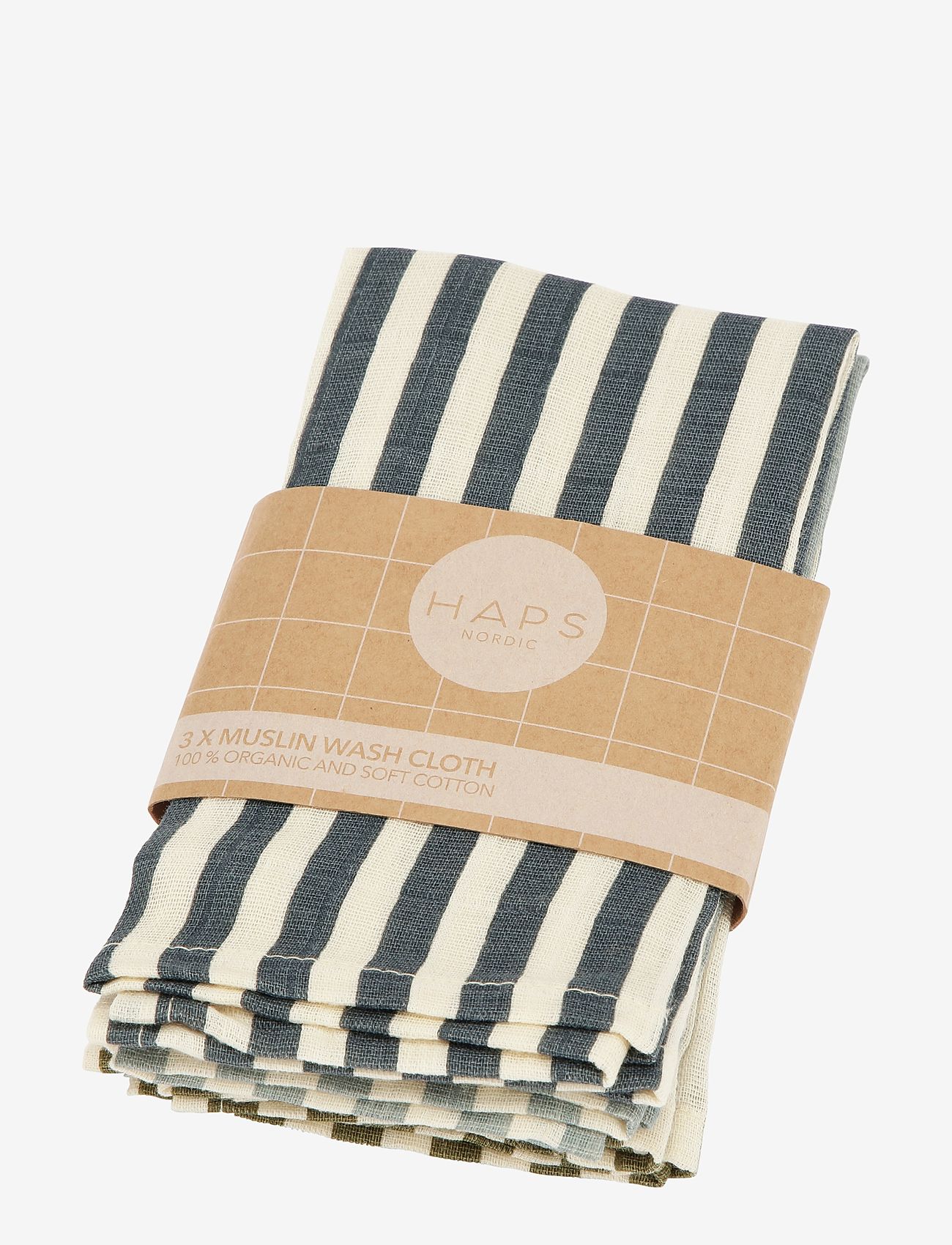 Haps Nordic - Sui Muslin Wash Cloths - lowest prices - marine stripe cold - 1
