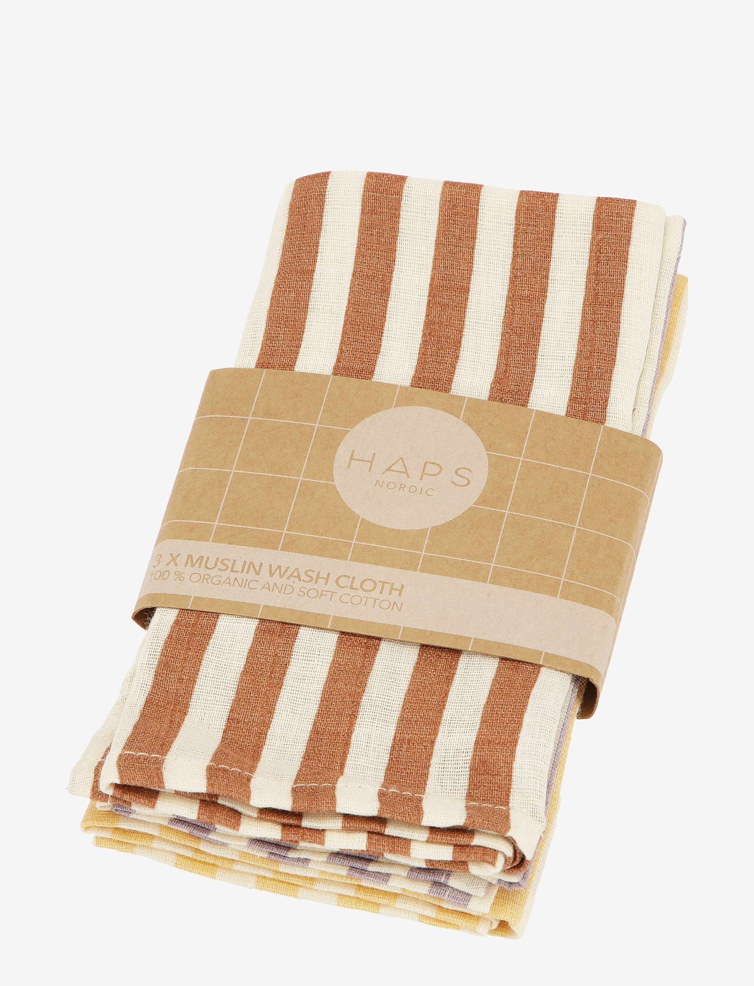 Haps Nordic - Sui Muslin Wash Cloths - marine stripe warm - 1
