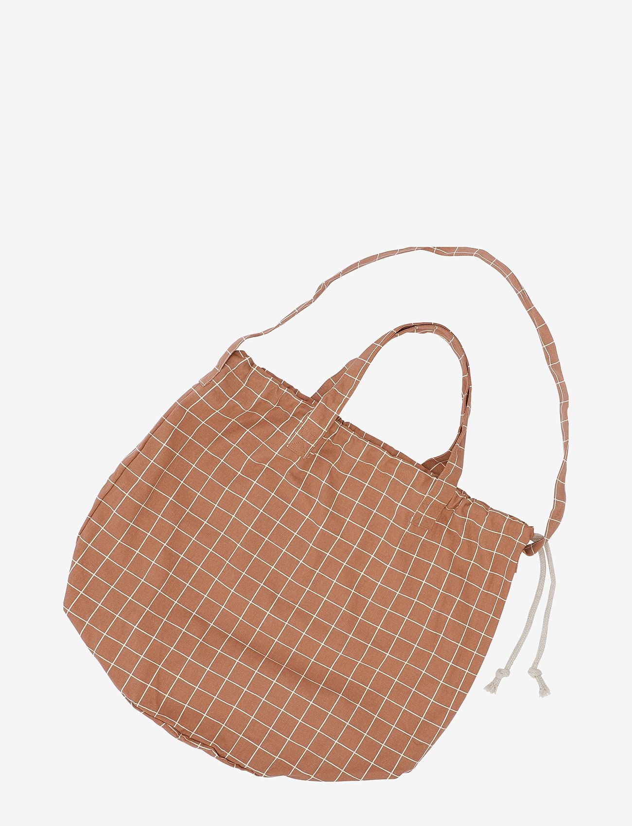 Haps Nordic - Shopping bag - gode sommertilbud - terracotta check - 0