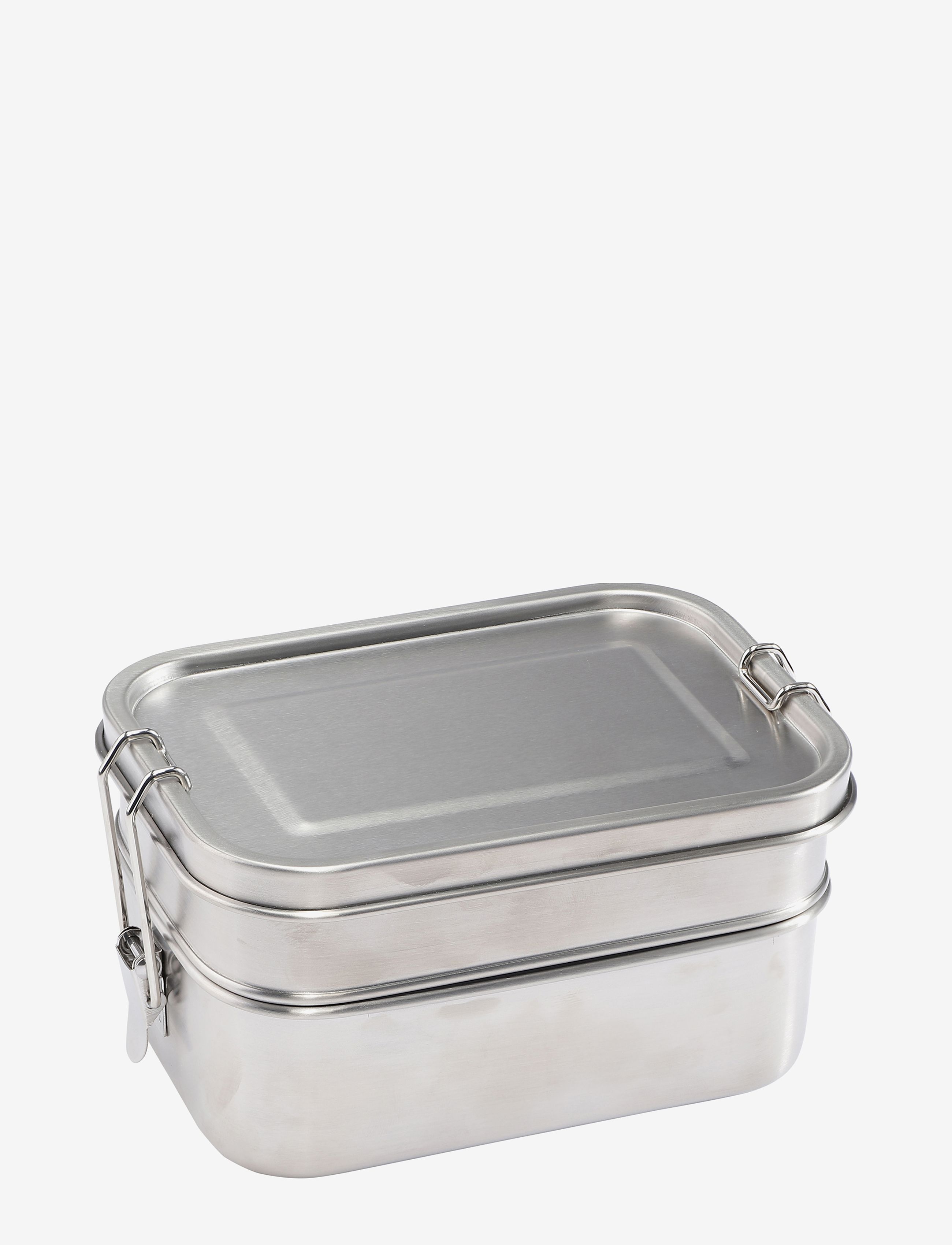 Haps Nordic Lunch Box Double Layer Steel, L 16.5W 12H 8.7 cm, Kitchen Storage, Silber - Boxes, Kinder