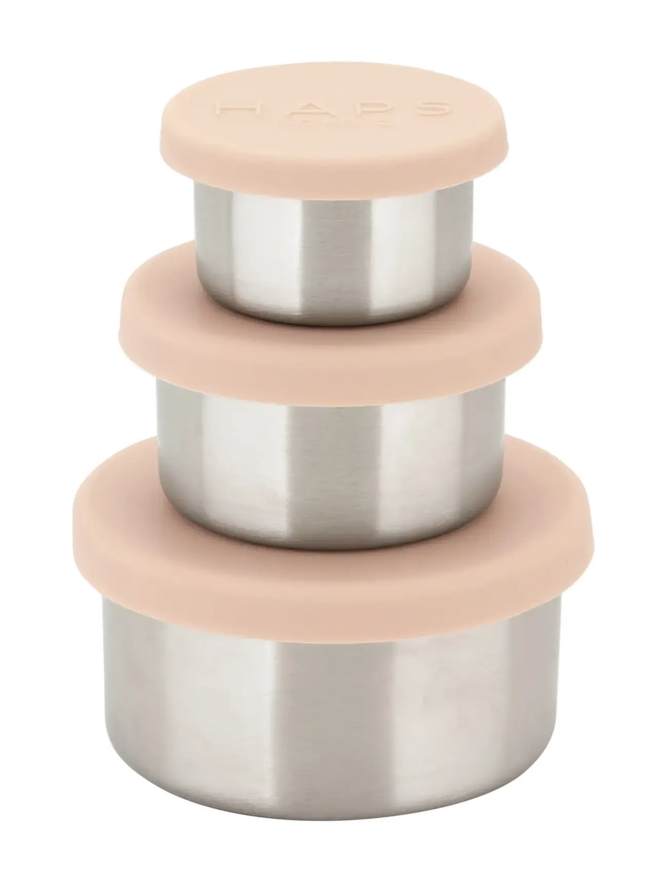 Haps Nordic Steel Trio, 50ml 110ml 220ml, Kitchen Storage, Rosa - Lunch Boxes, Kinder