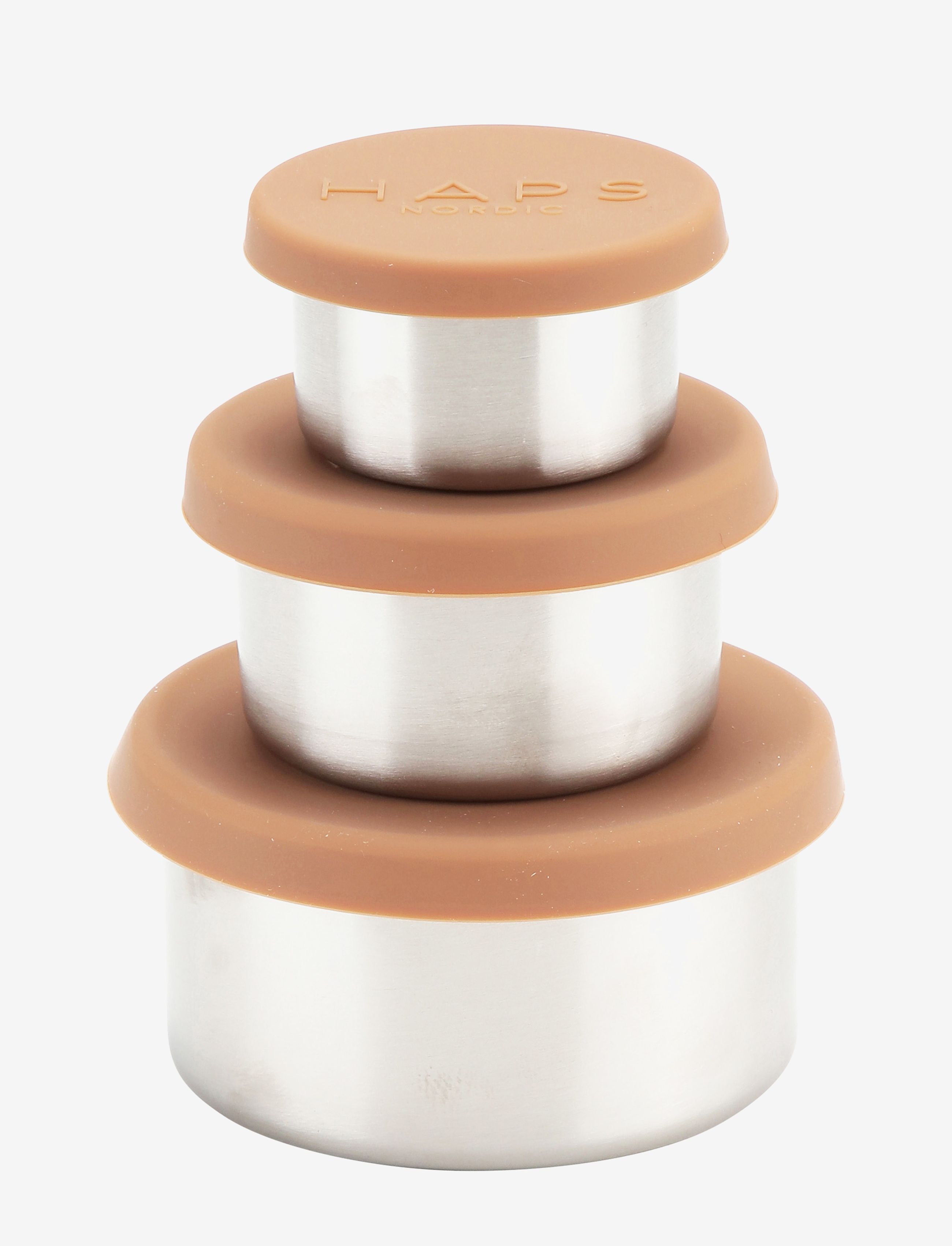 Haps Nordic Steel Trio, 50ml 110ml 220ml, Kitchen Storage, Orange - Lunch Boxes, Kinder