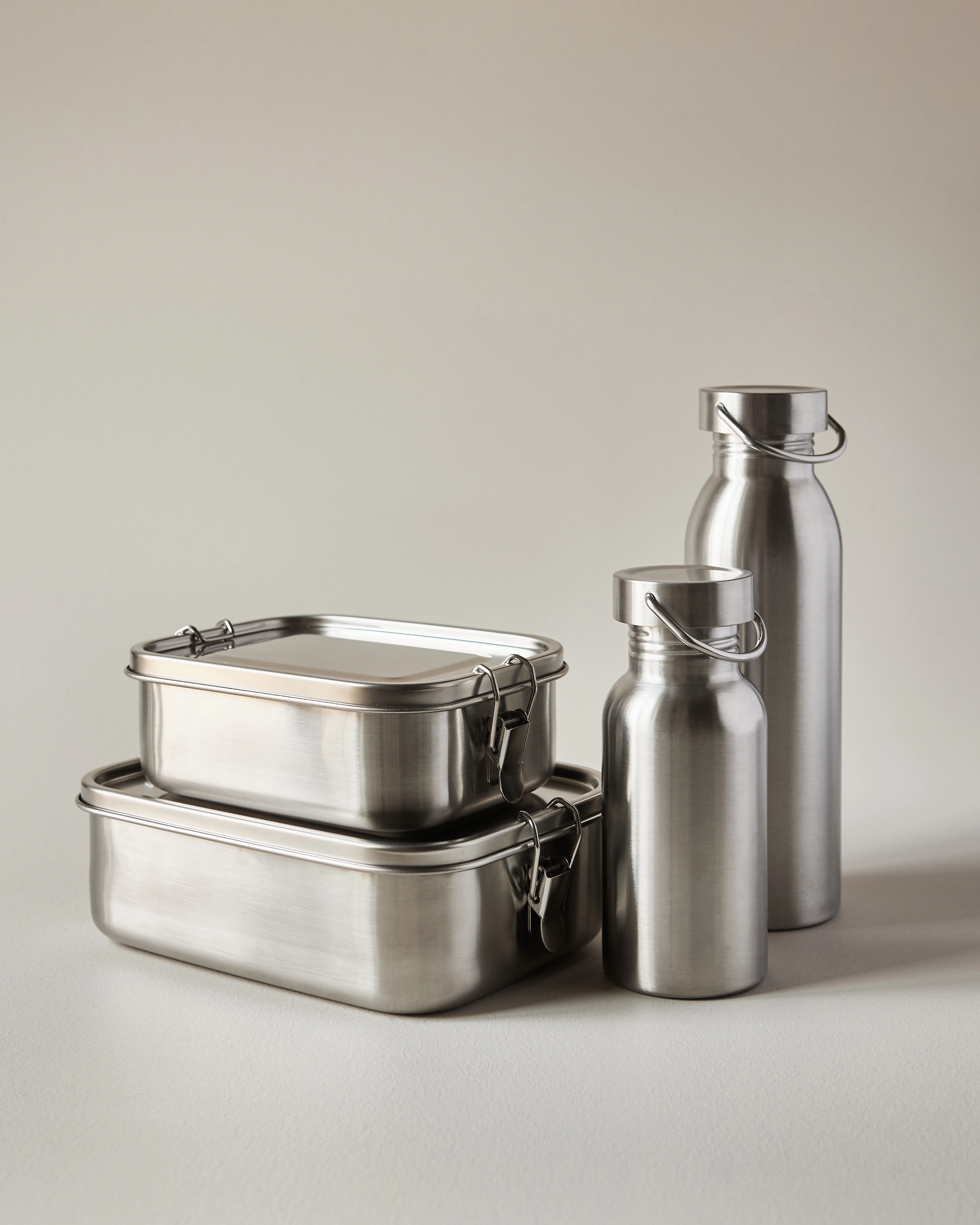 Haps Nordic Lunch Box W. Removable Divider, 800 ml, Kitchen Storage, Silber - Boxes, Kinder