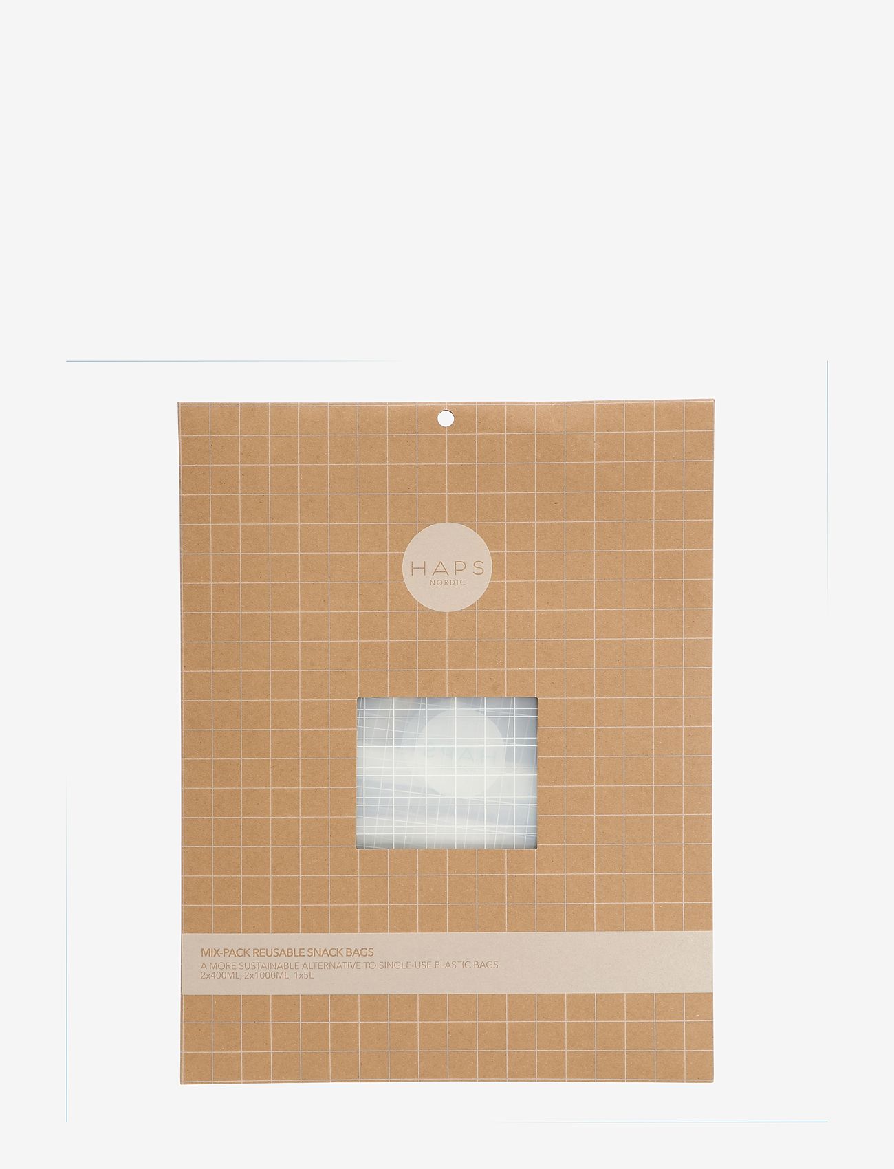Haps Nordic - Mixed pack Reusable Snackbags - transparent check - 0