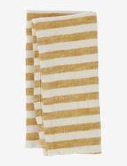 Haps Nordic - Linen Napkin 2-pack - lininės ir medvilninės servetėlės - marine stripe mustard/nature - 0