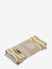 Haps Nordic - Linen Napkin 2-pack - linen- & cotton napkins - marine stripe mustard/nature - 1