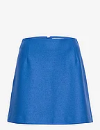 Women mini skirt light pressed wool - COBALT BLUE