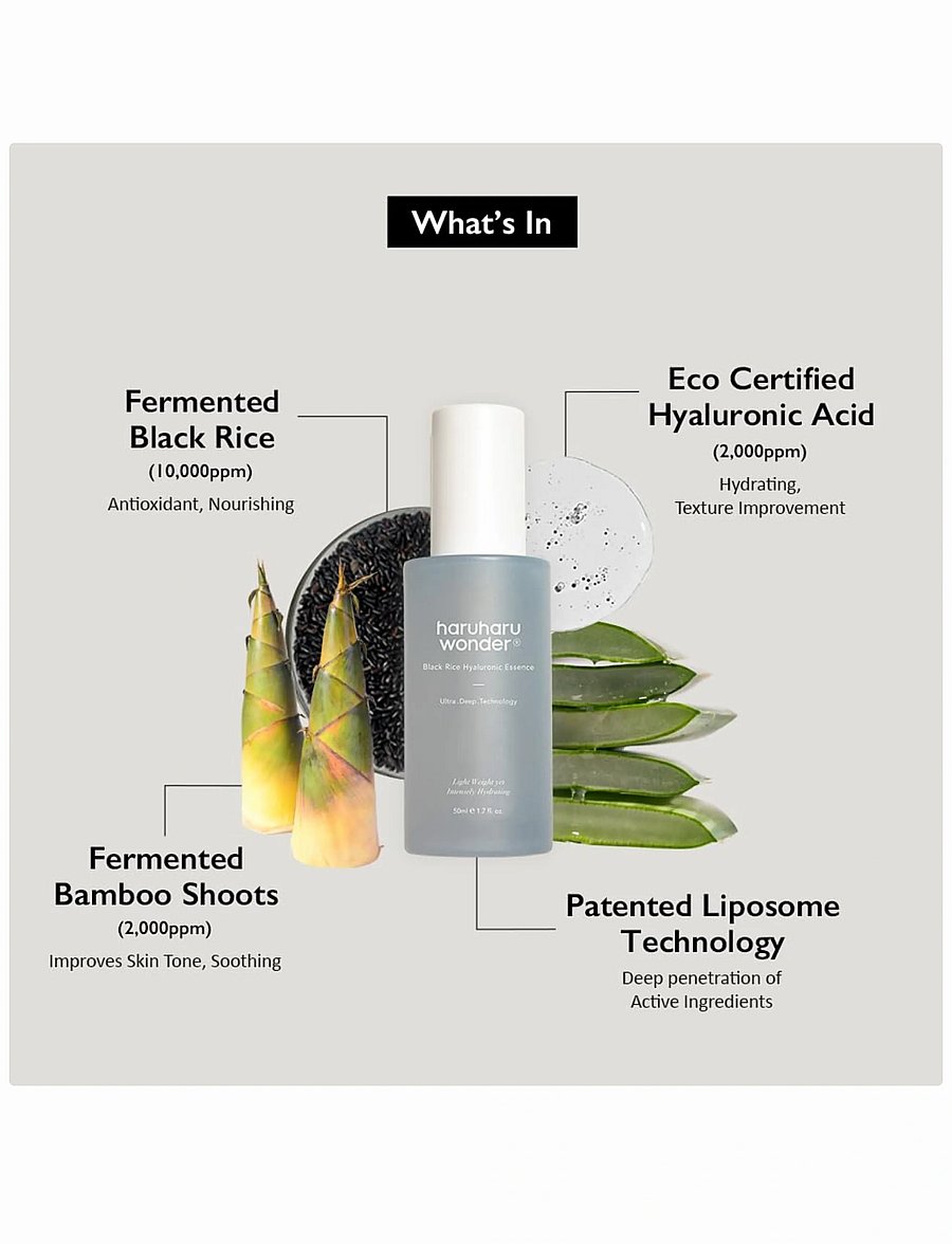 Haruharu Wonder - Black Rice Hyaluronic Essence - ansiktsvatten - clear - 0