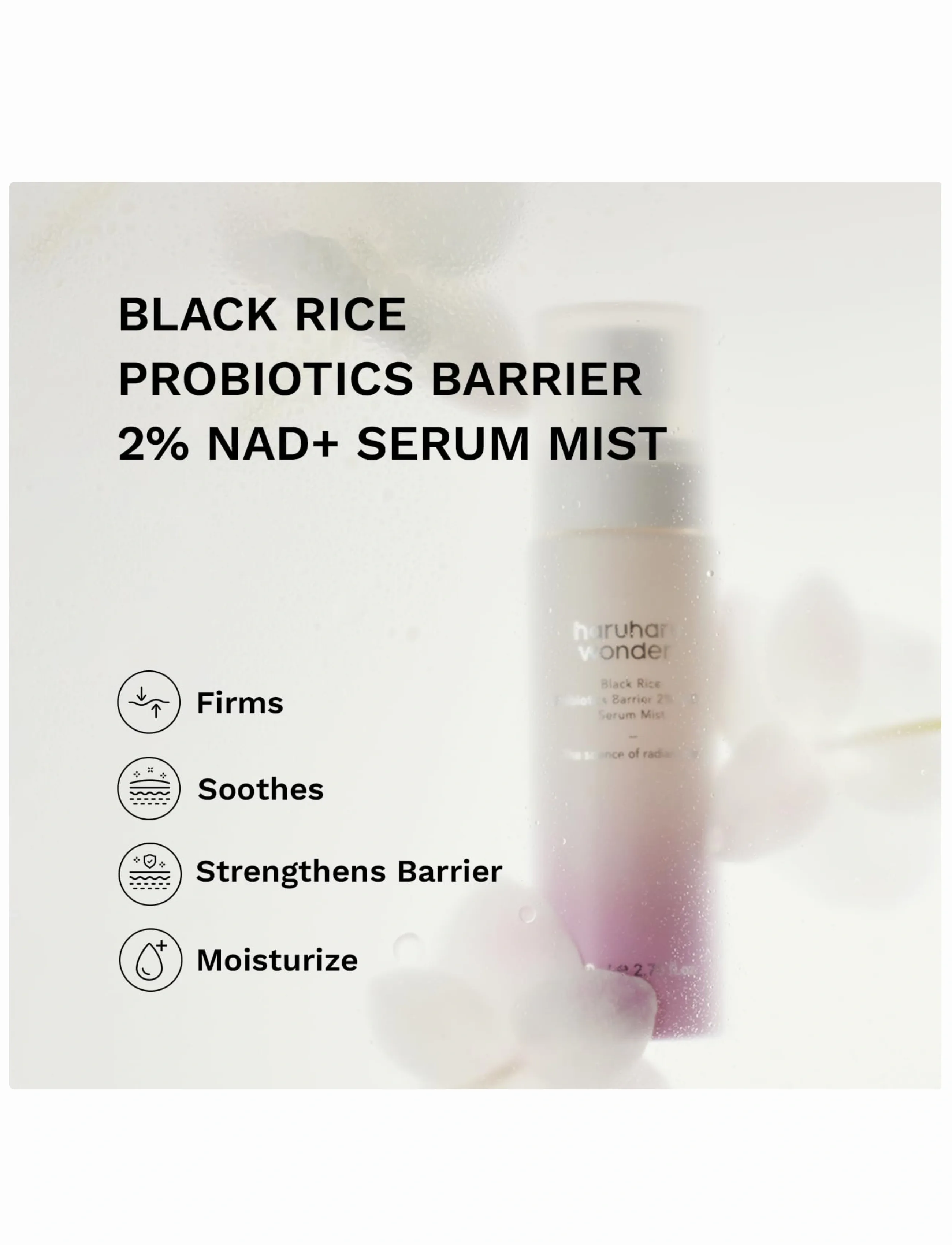 Haruharu Wonder Black Rice Probiotics Barrier 2% Nad+ Serum Mist, 80 ml, Nude, Tonere > Ansigtsmist, Dame