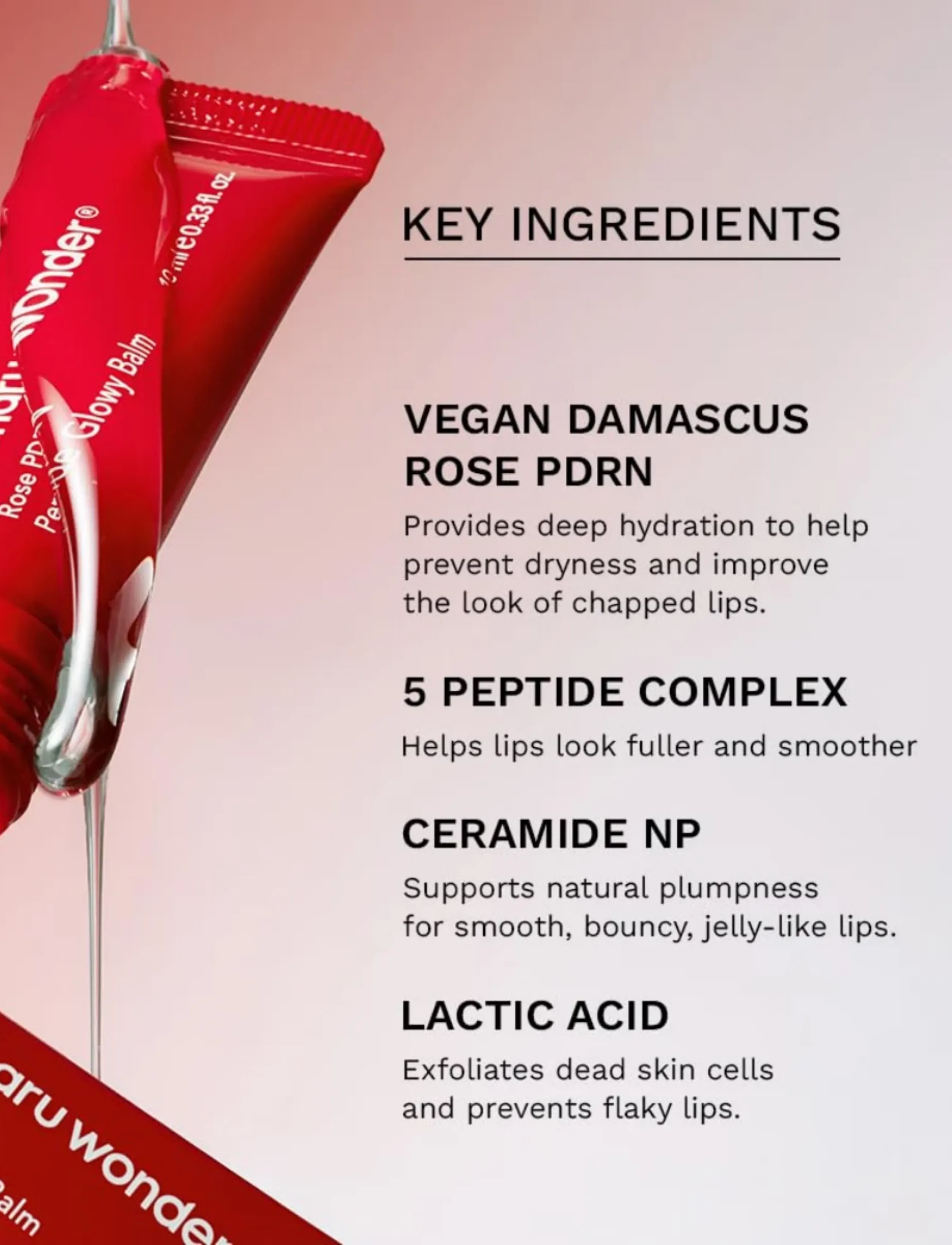 Haruharu Wonder - Rose PDRN Peptide Glowy Balm - läppbalsam - clear - 3