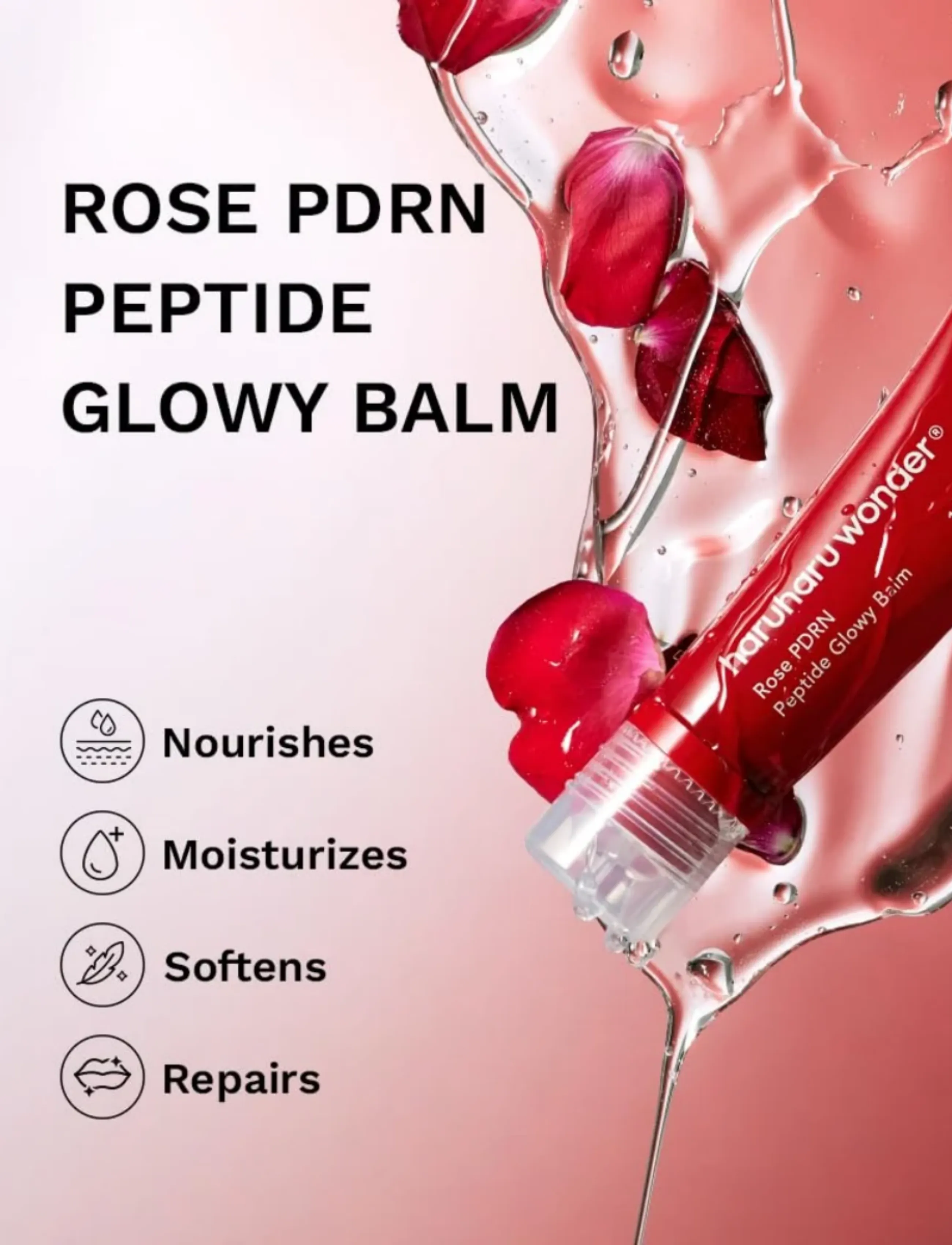 Haruharu Wonder - Rose PDRN Peptide Glowy Balm - läppbalsam - clear - 4
