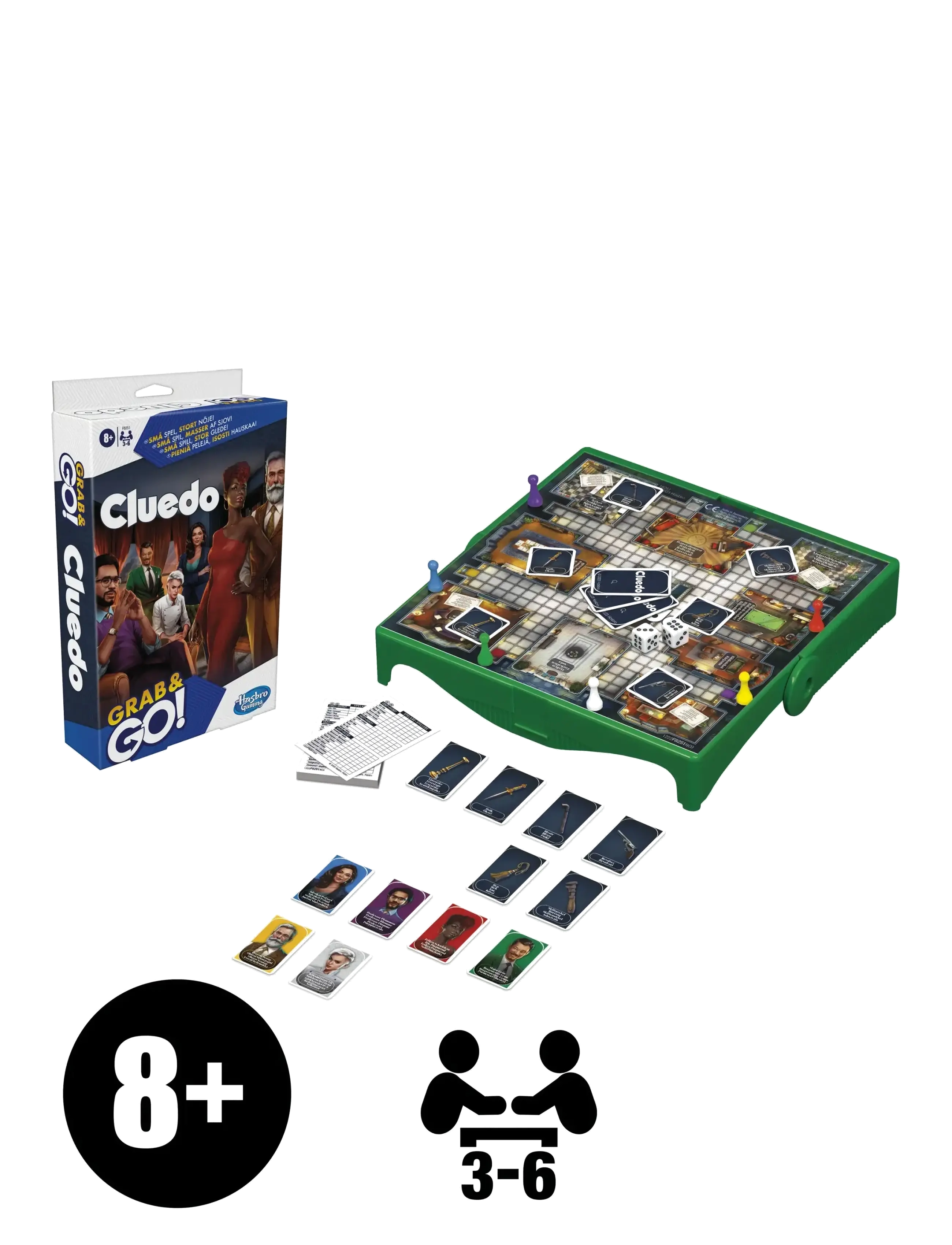 Hasbro Gaming - Grab and Go Cluedo - brætspil - multicolor - 1