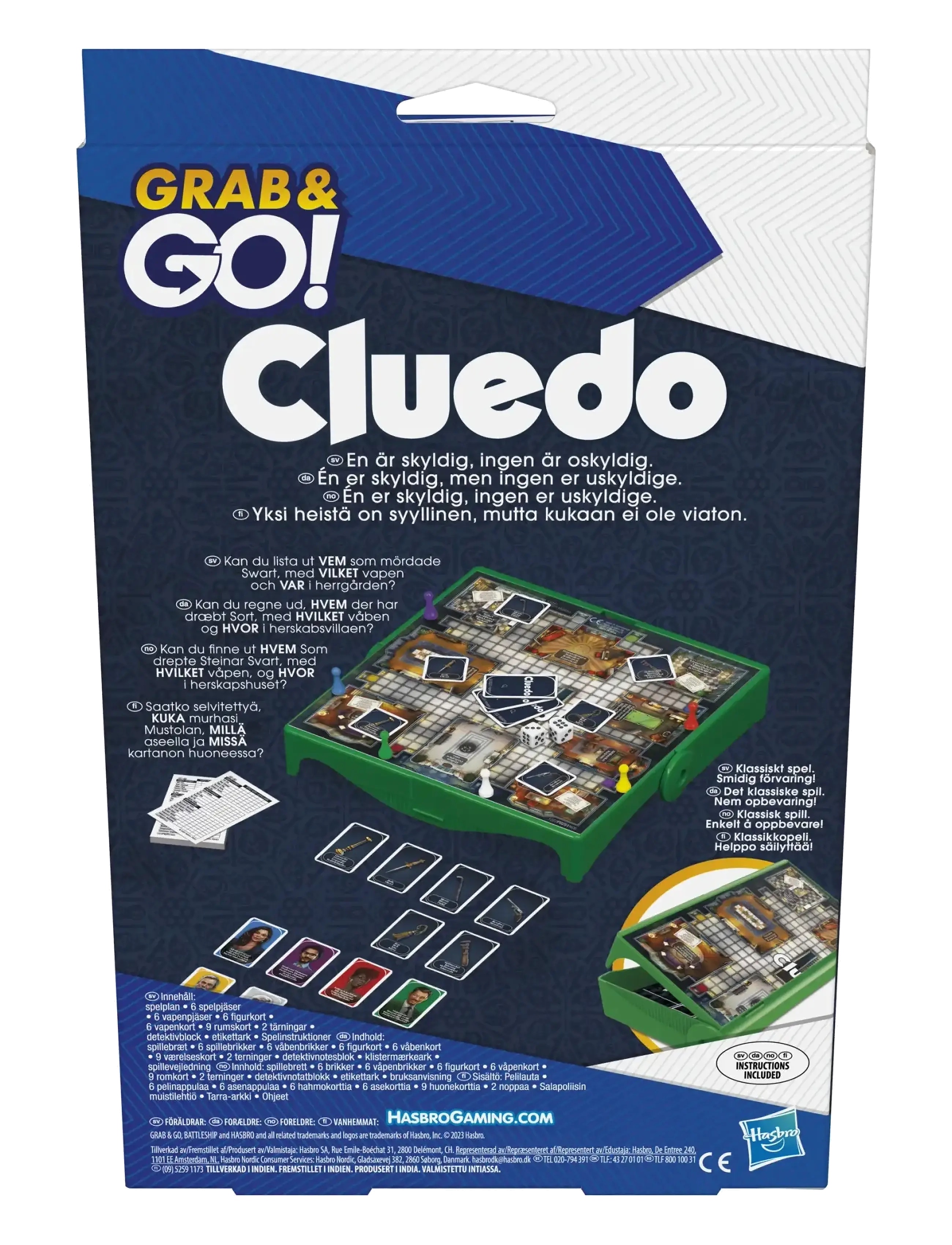 Hasbro Gaming - Grab and Go Cluedo - brætspil - multicolor - 3