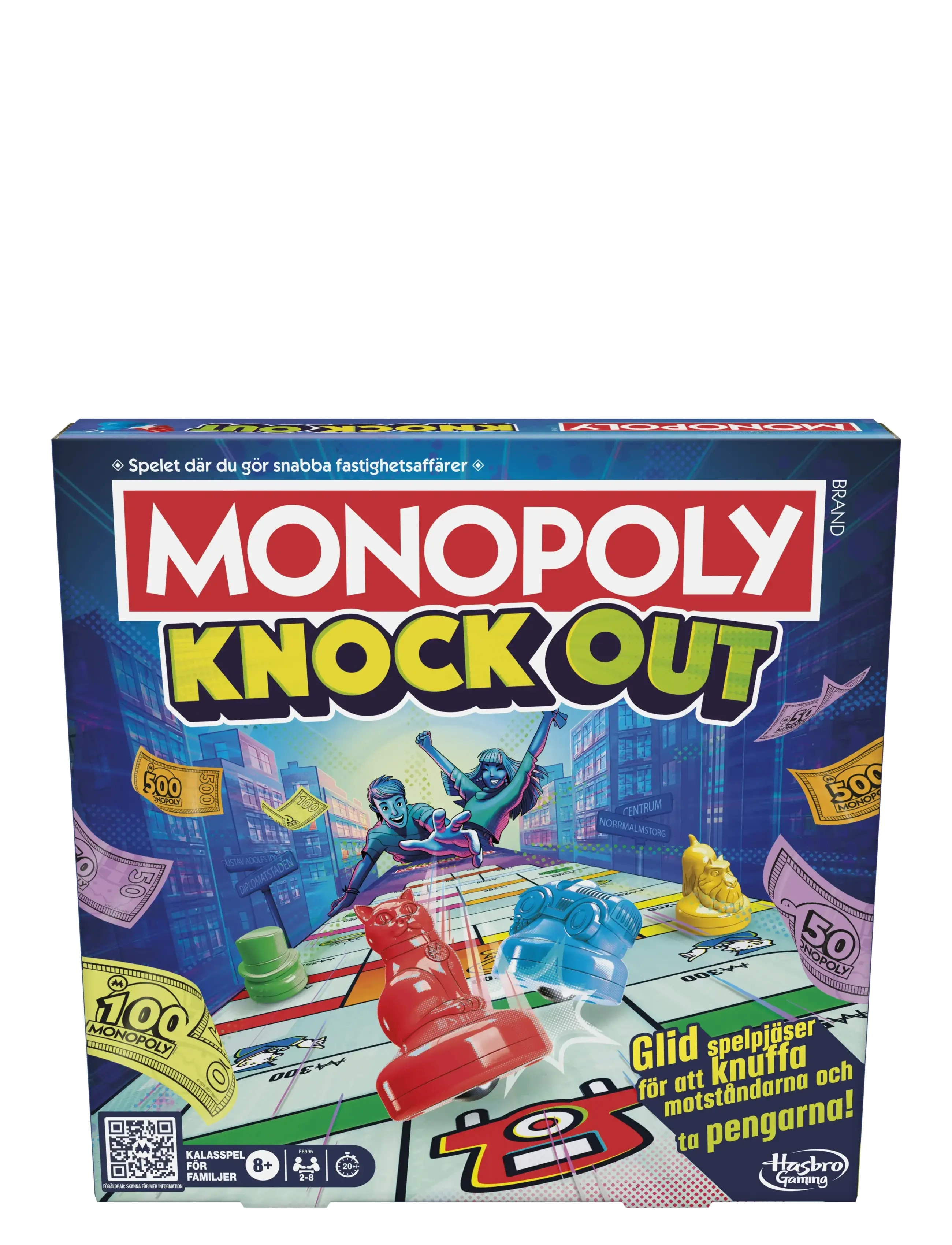 Hasbro Gaming Monopoly Knockout Family Party Game, Quick-Playing Board Games for Ages 8+, 2-8 Players, 20 Mins. - Julklappar till barn - MULTICOLOR / multi