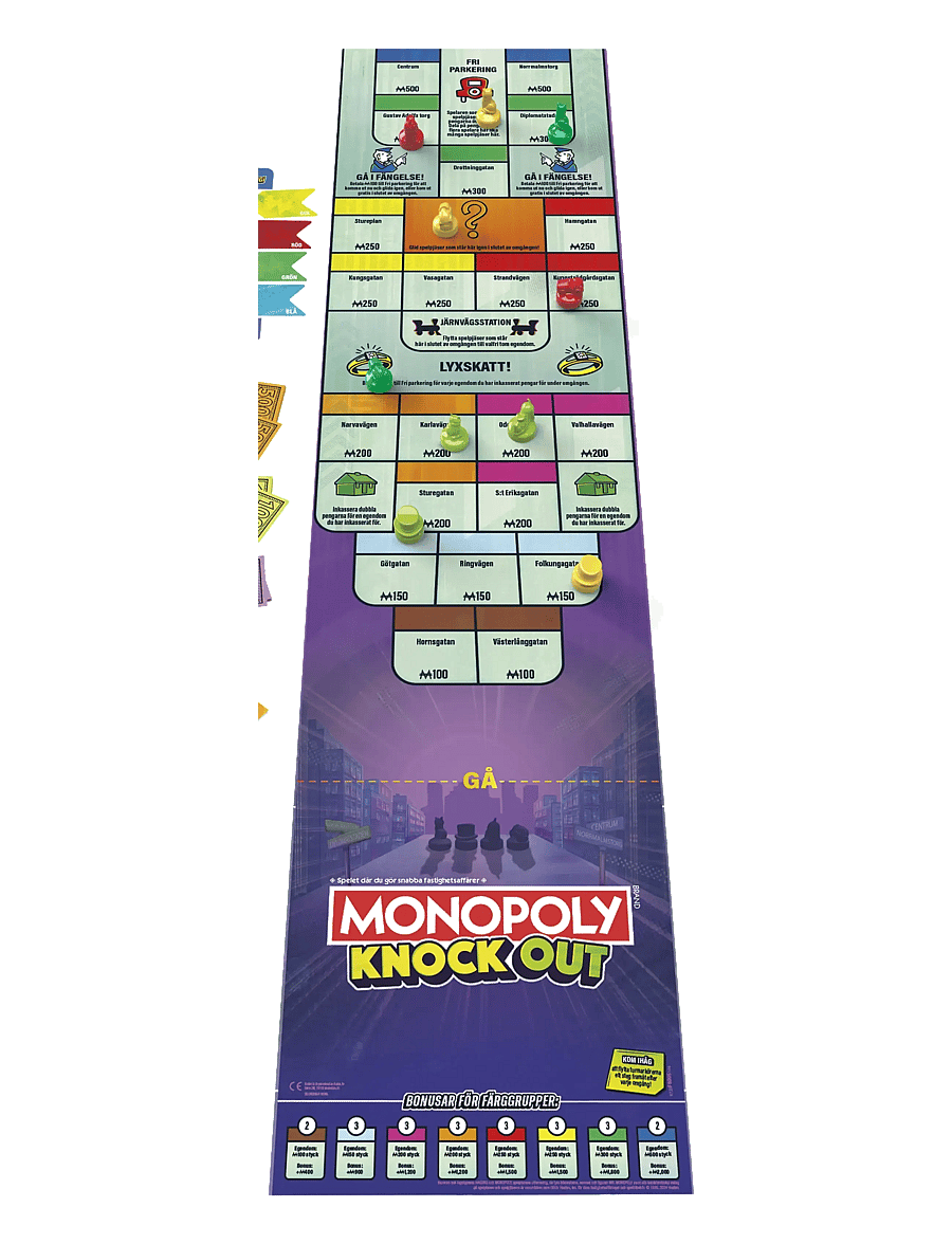 Hasbro Gaming - Monopoly Knockout Family Party Game, Quick-Playing Board Games for Ages 8+, 2-8 Players, 20 Mins. - brädspel - multicolor - 2