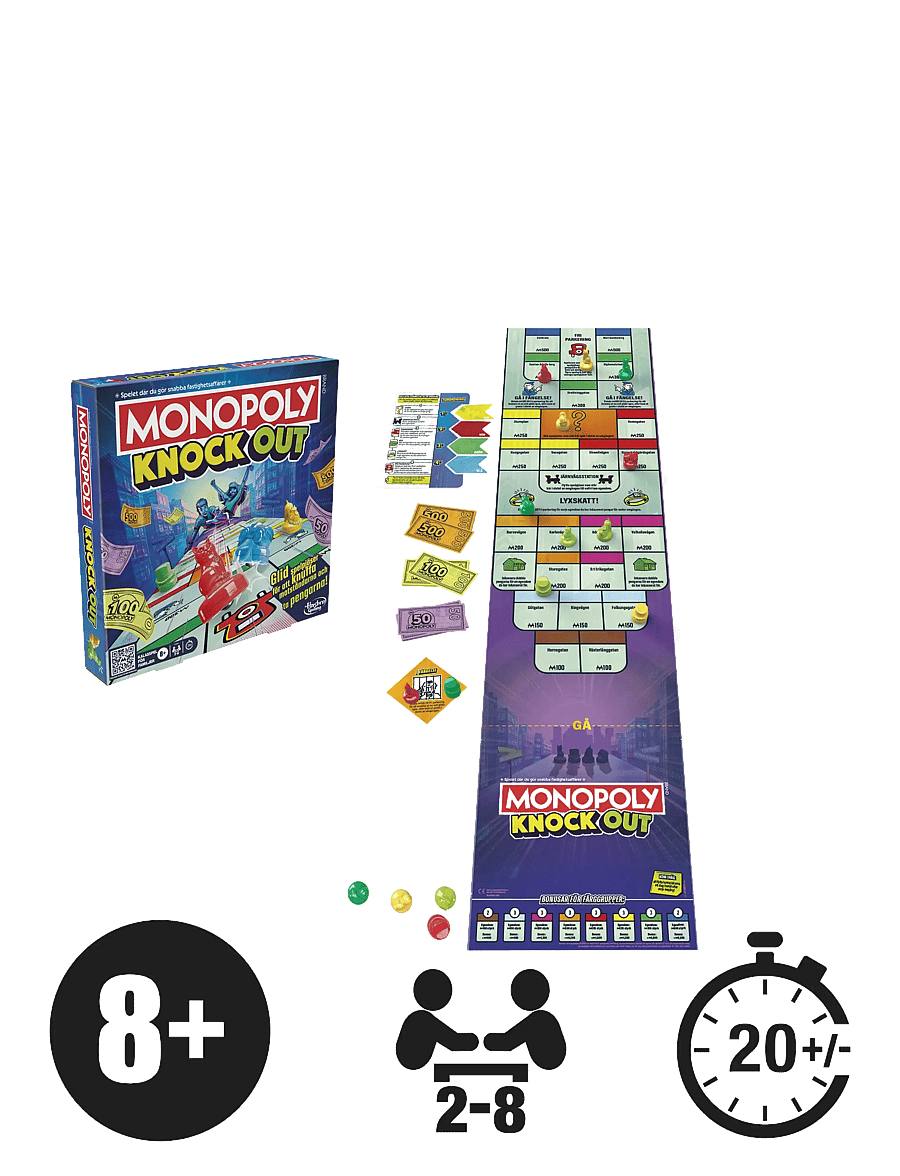 Hasbro Gaming - Monopoly Knockout Family Party Game, Quick-Playing Board Games for Ages 8+, 2-8 Players, 20 Mins. - brädspel - multicolor - 5