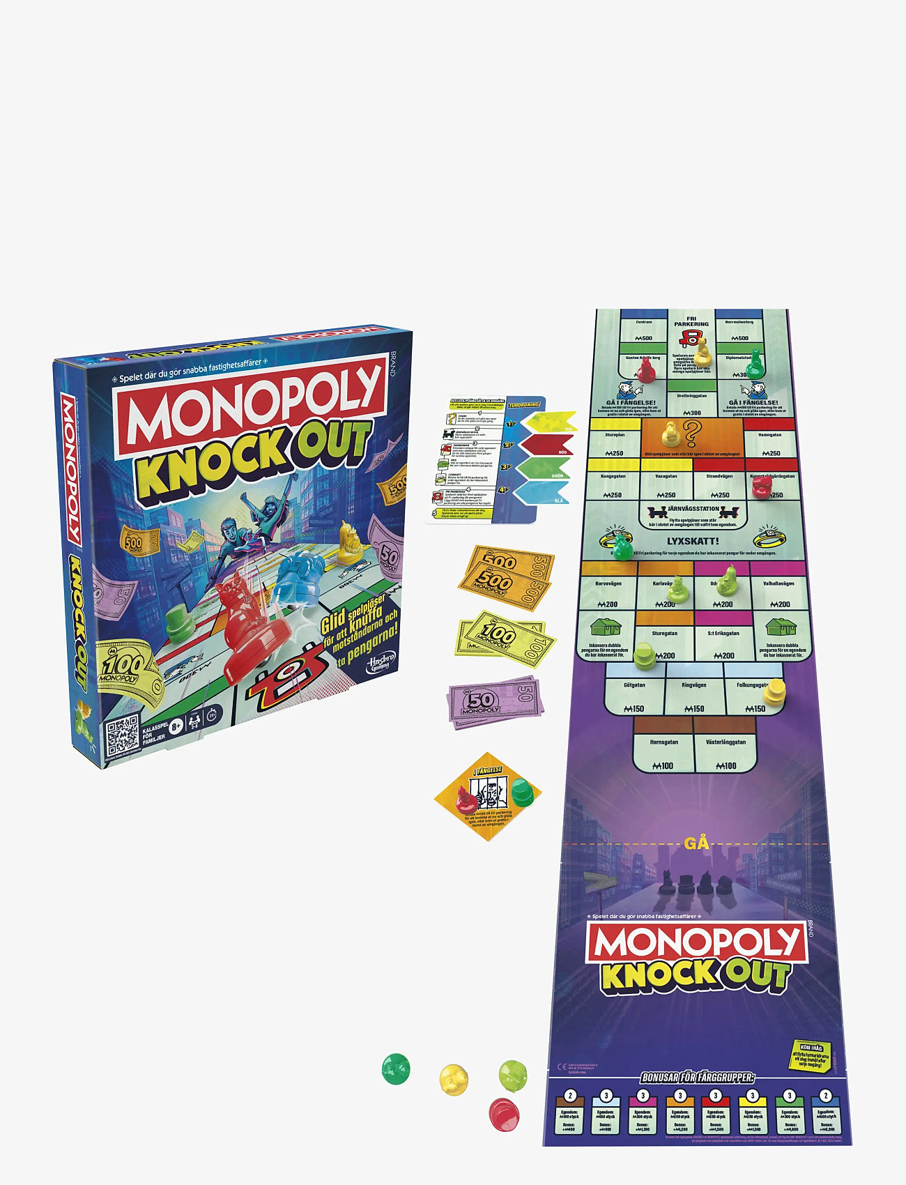 Hasbro Gaming - Monopoly Knockout Family Party Game, Quick-Playing Board Games for Ages 8+, 2-8 Players, 20 Mins. - brettspill - multicolor - 5