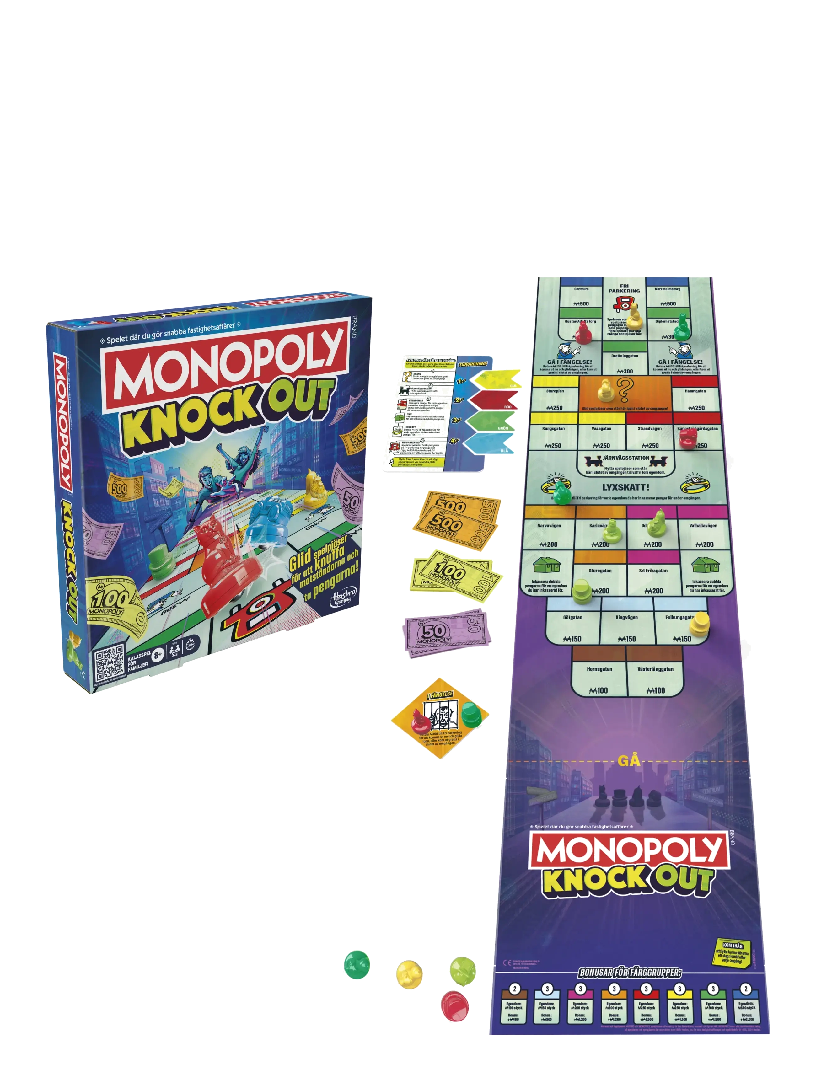 Hasbro Gaming - Monopoly Knockout Family Party Game, Quick-Playing Board Games for Ages 8+, 2-8 Players, 20 Mins. - lautapelit - multicolor - 5