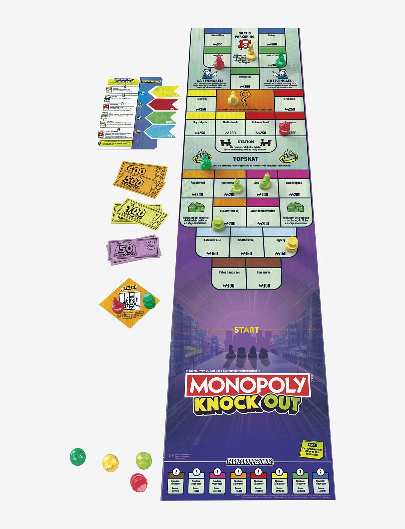 Hasbro Gaming - Monopoly Knockout Family Party Game, Quick-Playing Board Games for Ages 8+, 2-8 Players, 20 Mins. - brettspill - multicolor - 1