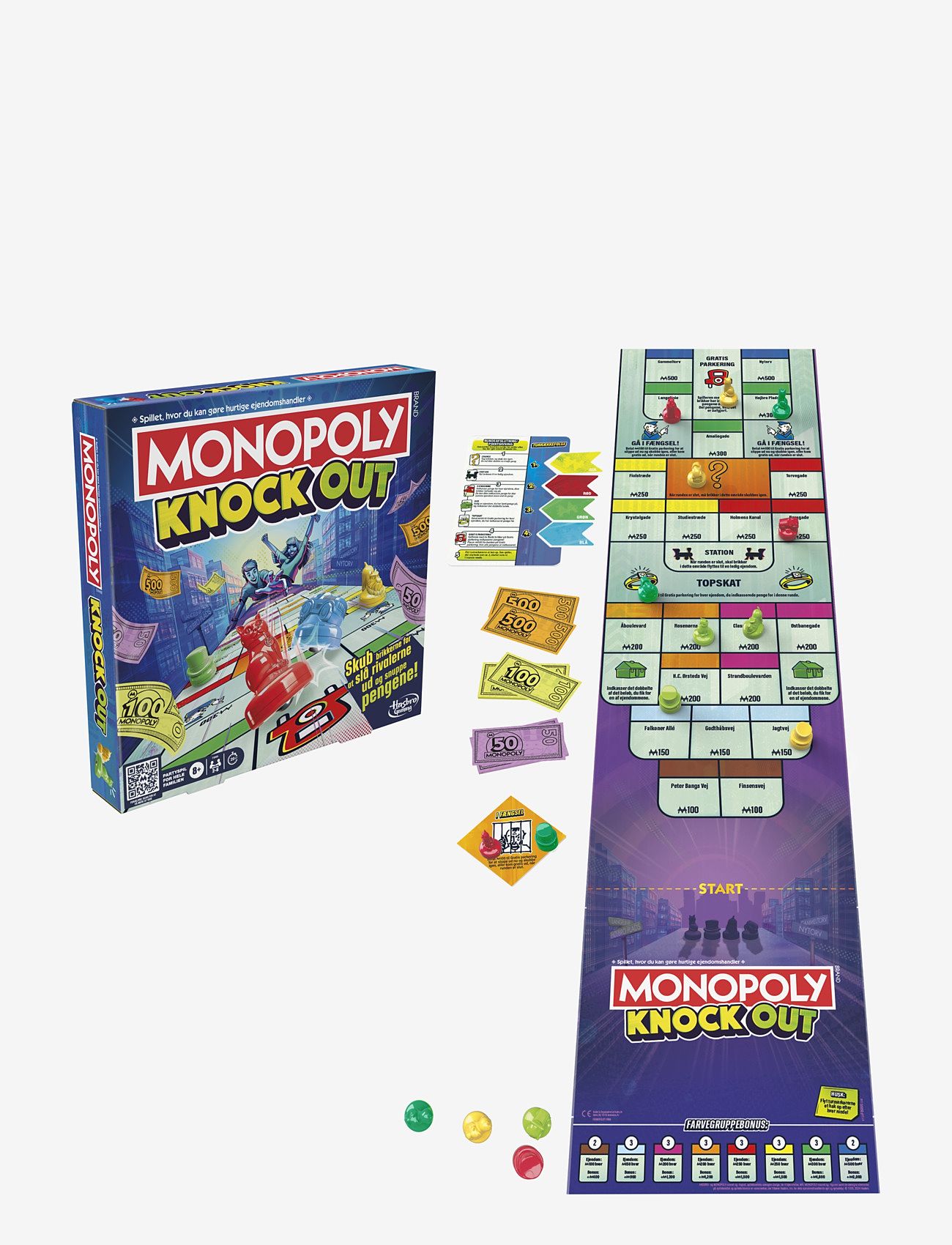 Hasbro Gaming - Monopoly Knockout Family Party Game, Quick-Playing Board Games for Ages 8+, 2-8 Players, 20 Mins. - brettspill - multicolor - 4