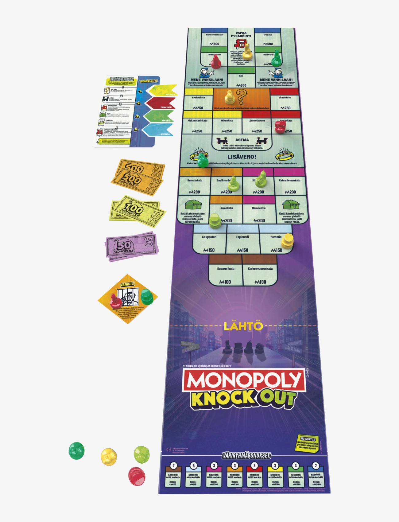 Hasbro Gaming - Monopoly Knockout Family Party Game, Quick-Playing Board Games for Ages 8+, 2-8 Players, 20 Mins. - lautapelit - multicolor - 1