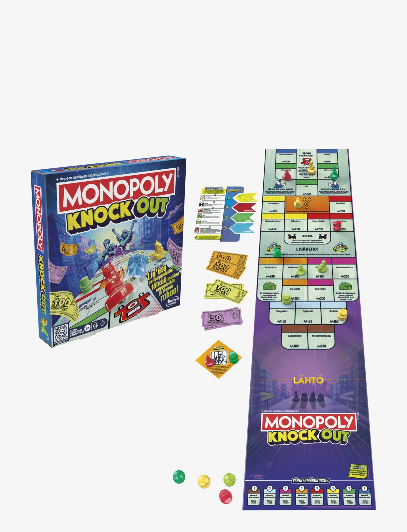 Hasbro Gaming - Monopoly Knockout Family Party Game, Quick-Playing Board Games for Ages 8+, 2-8 Players, 20 Mins. - lautapelit - multicolor - 3