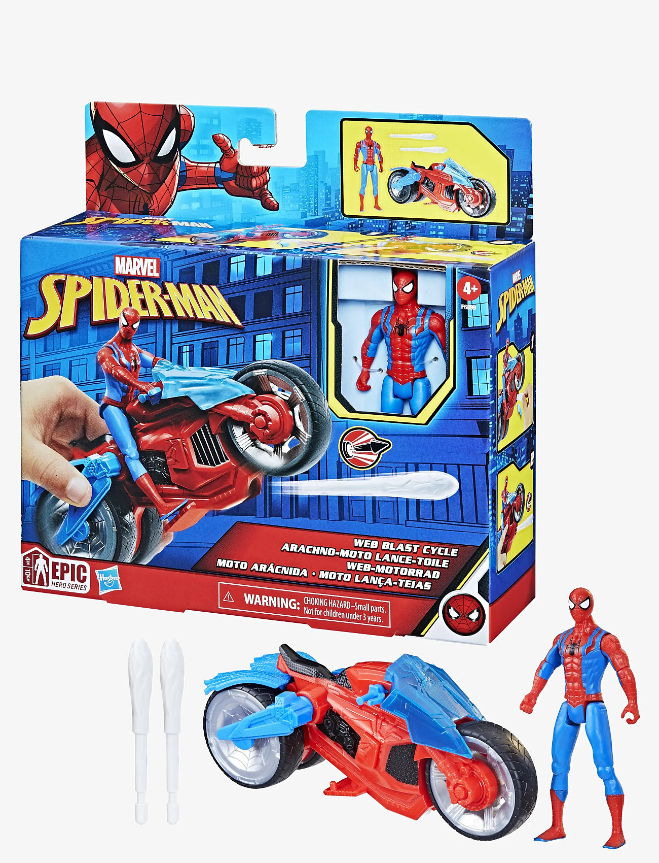 Marvel - Marvel Spider-Man Spider-Man Web Blast Cycle Kids Playset with Poseable Spider-Man Action Figure - multicolor - 3
