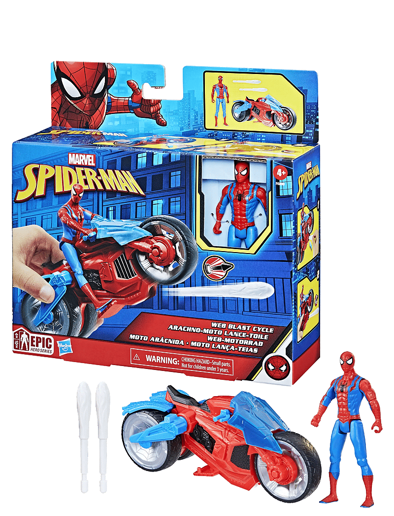 Marvel - Marvel Spider-Man Spider-Man Web Blast Cycle Kids Playset with Poseable Spider-Man Action Figure - multicolor - 3