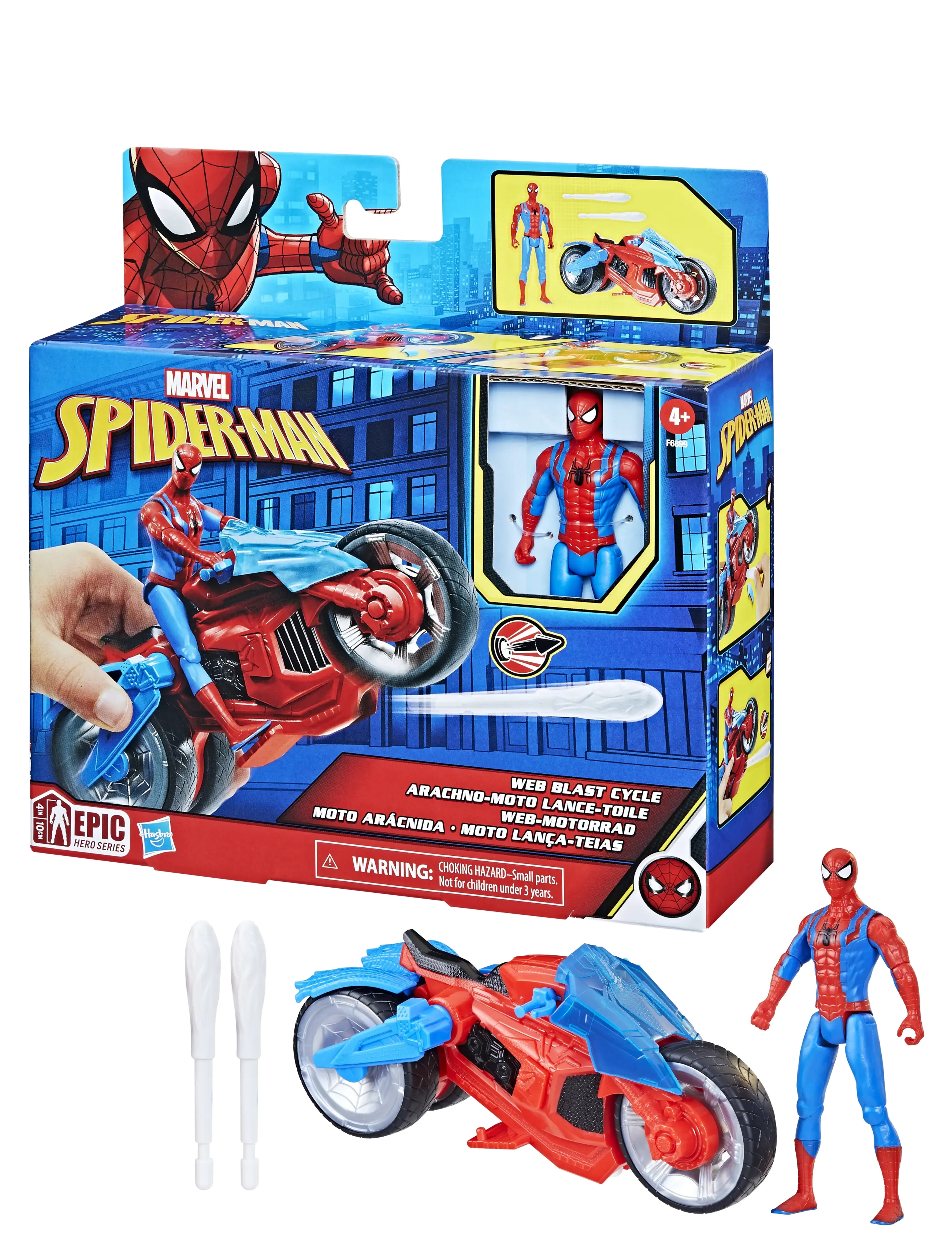 Marvel - Marvel Spider-Man Spider-Man Web Blast Cycle Kids Playset with Poseable Spider-Man Action Figure - multicolor - 3