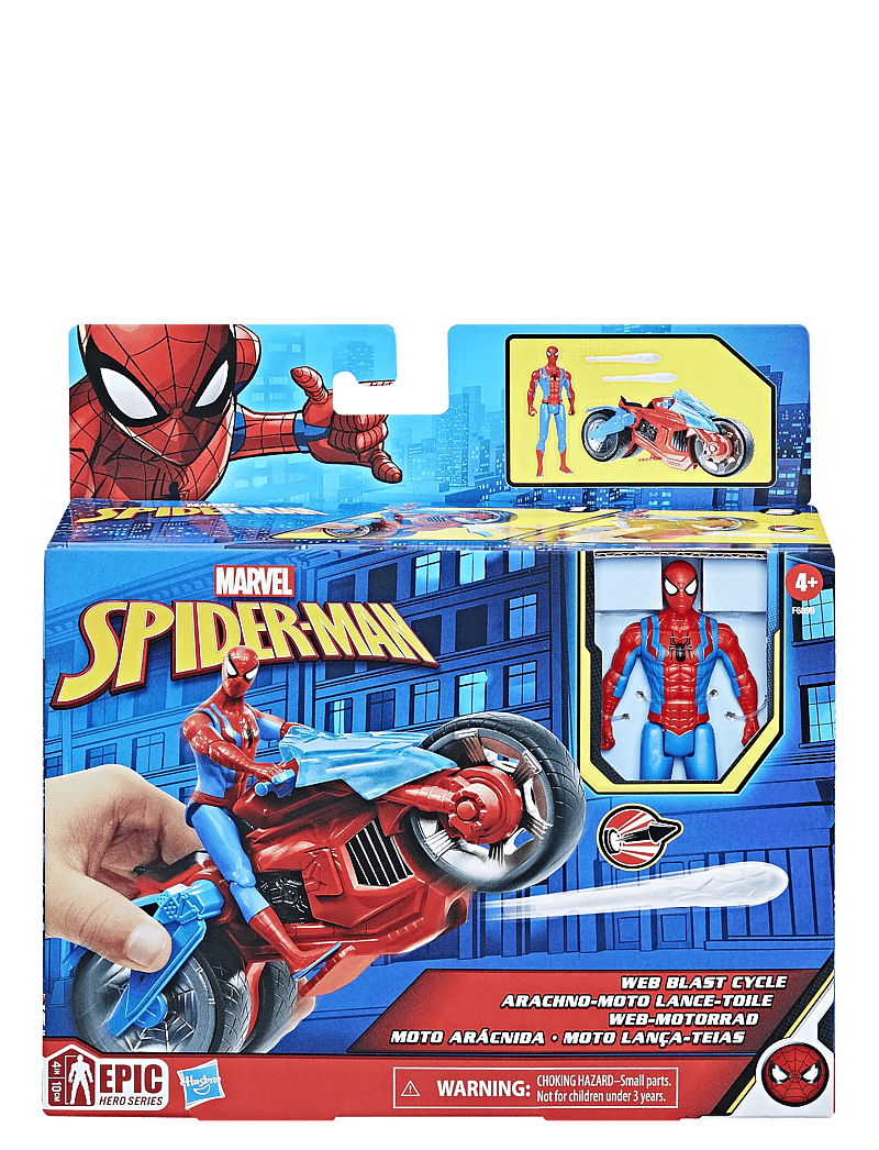 Marvel - Marvel Spider-Man Spider-Man Web Blast Cycle Kids Playset with Poseable Spider-Man Action Figure - multicolor - 4