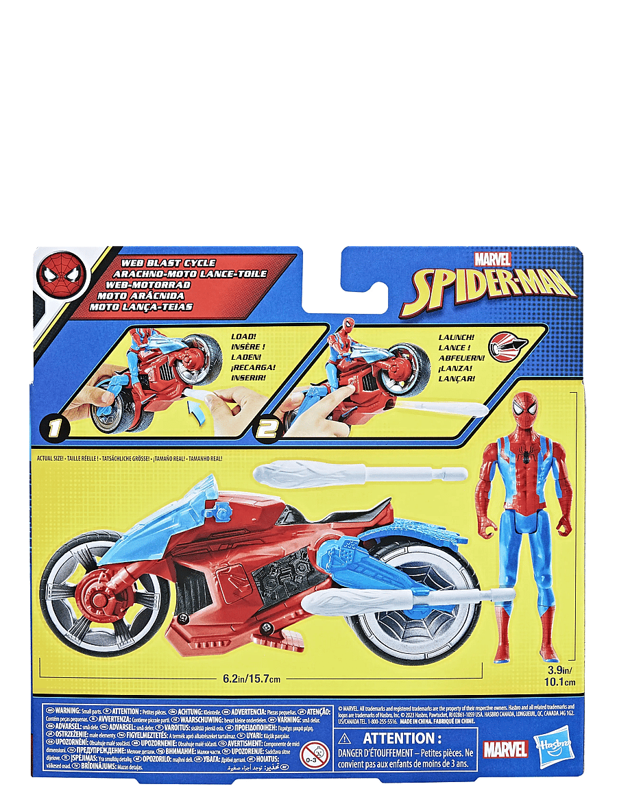 Marvel - Marvel Spider-Man Spider-Man Web Blast Cycle Kids Playset with Poseable Spider-Man Action Figure - multicolor - 5